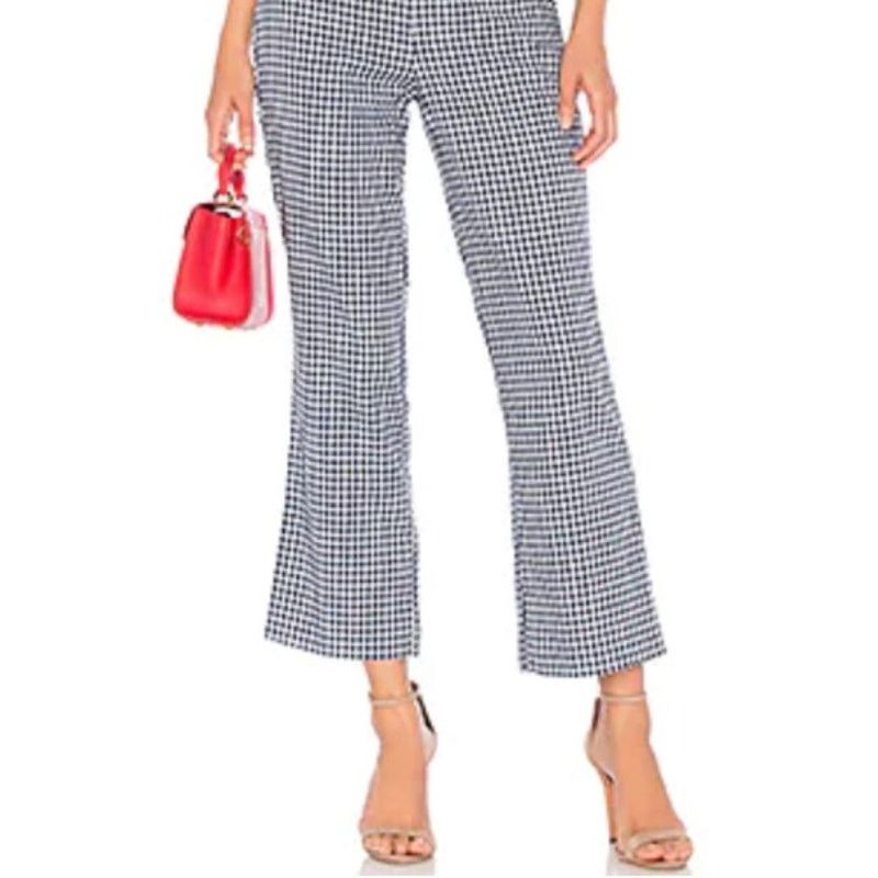 Trina Turk Trina Turk Houndstooth Wool Plaid Cropped Flare Pants Size 27" / US 4 / IT 40 - 7 Thumbnail
