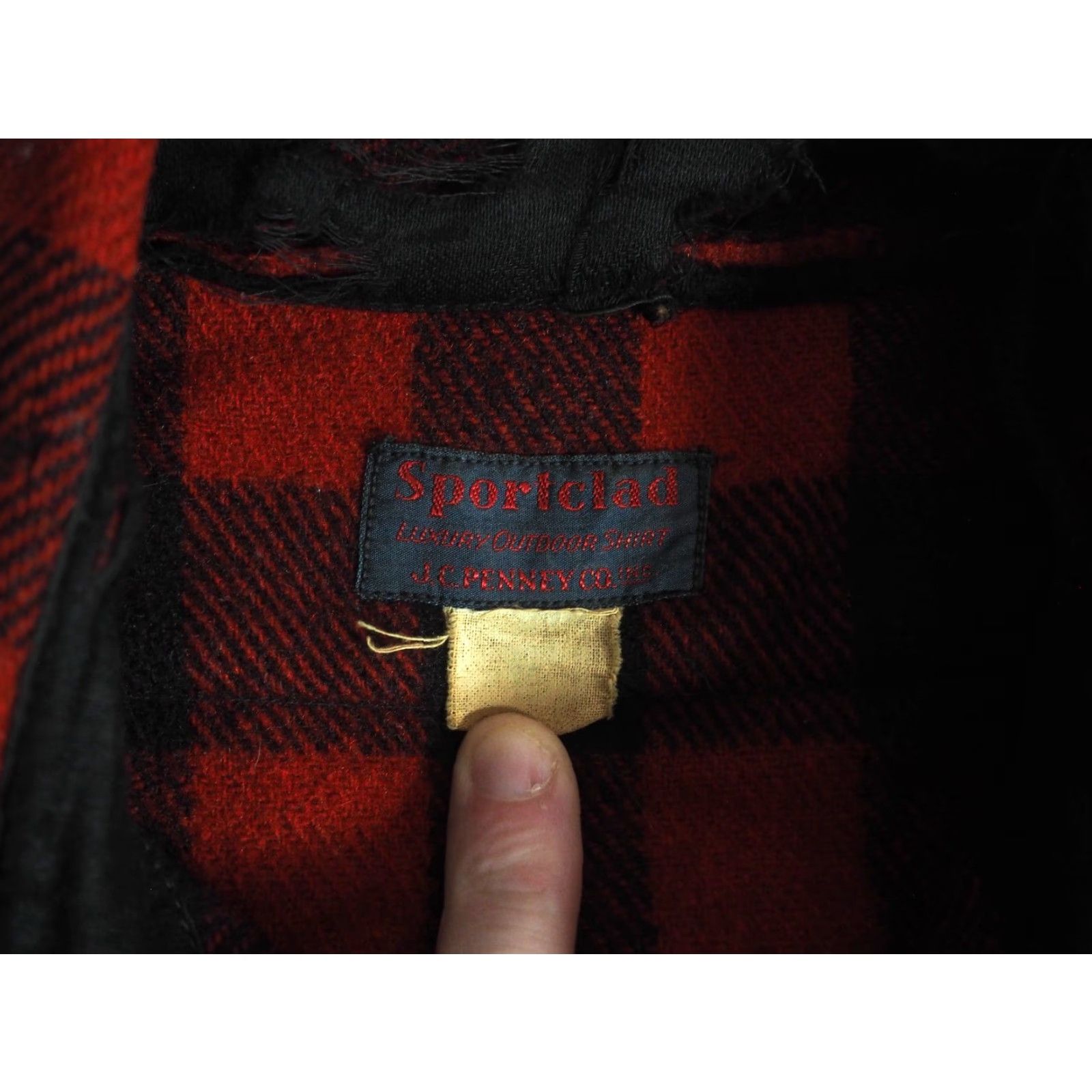 Vintage VTG 40s 50s Sportclad Penneys Wool Red Black Plaid Flannel Button Shirt Mens M Size US M / EU 48-50 / 2 - 3 Thumbnail