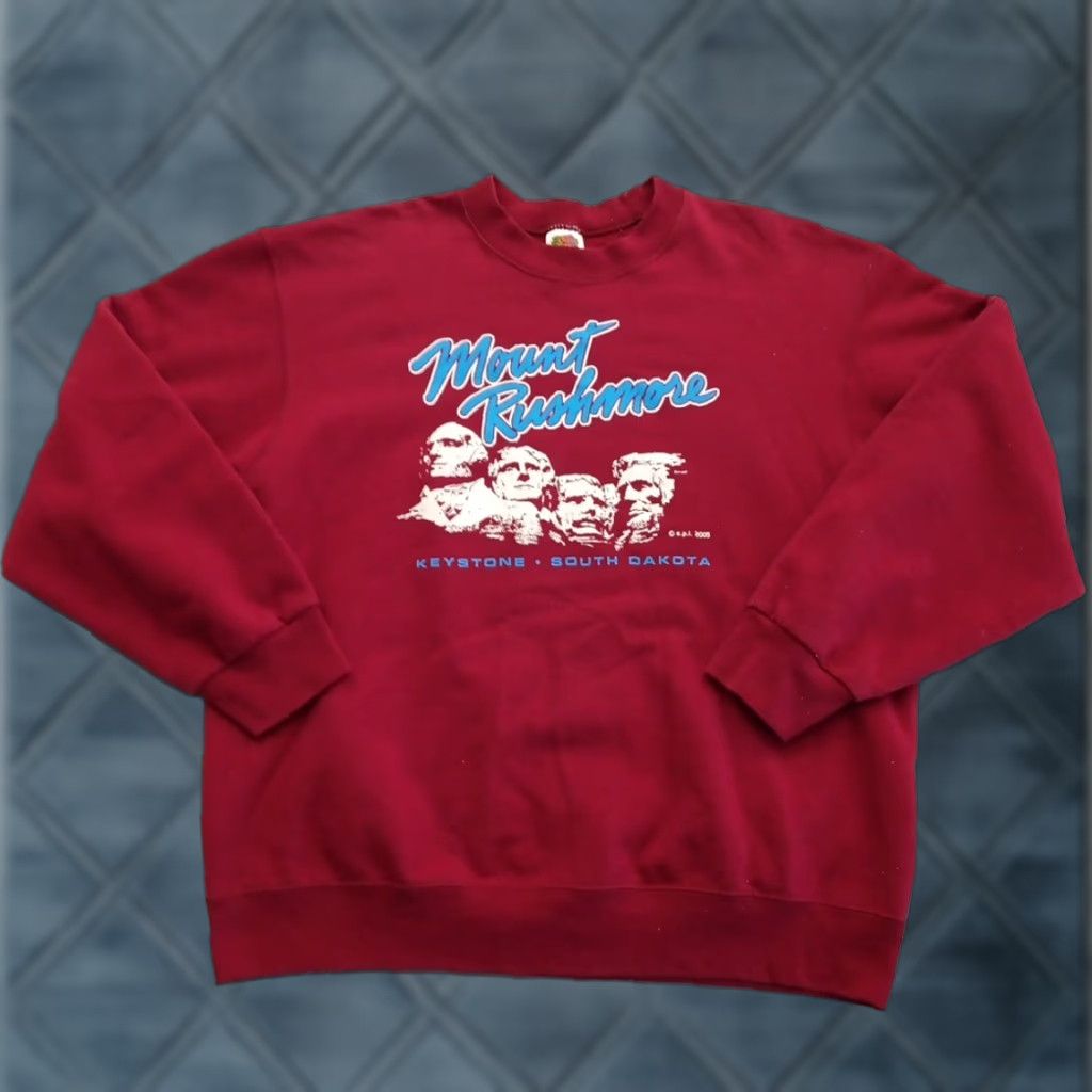 Fruit Of The Loom VINTAGE Fruit of the Loom Sweatshirt Mens Large Red Long Sleeve Pullover 2005 Crew Neck Cotton Blend Fleece Size US L / EU 52-54 / 3 - 1 Thumbnail