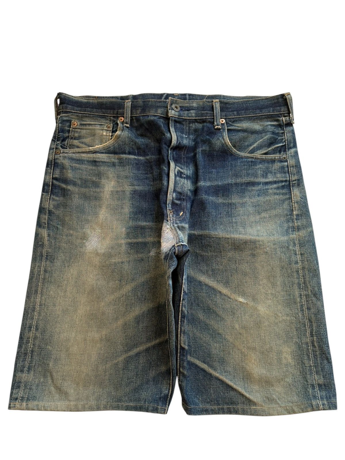 Levi's Vintage 80s Levis 702 Big E Selvedge Jean Shorts Jorts Size US 36 / EU 52 - 2 Thumbnail
