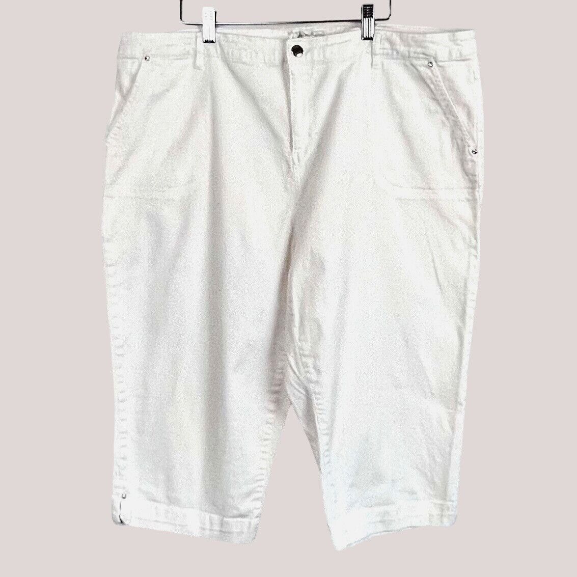 other-dressbarn-women-s-white-denim-bermuda-shorts-size-20-grailed