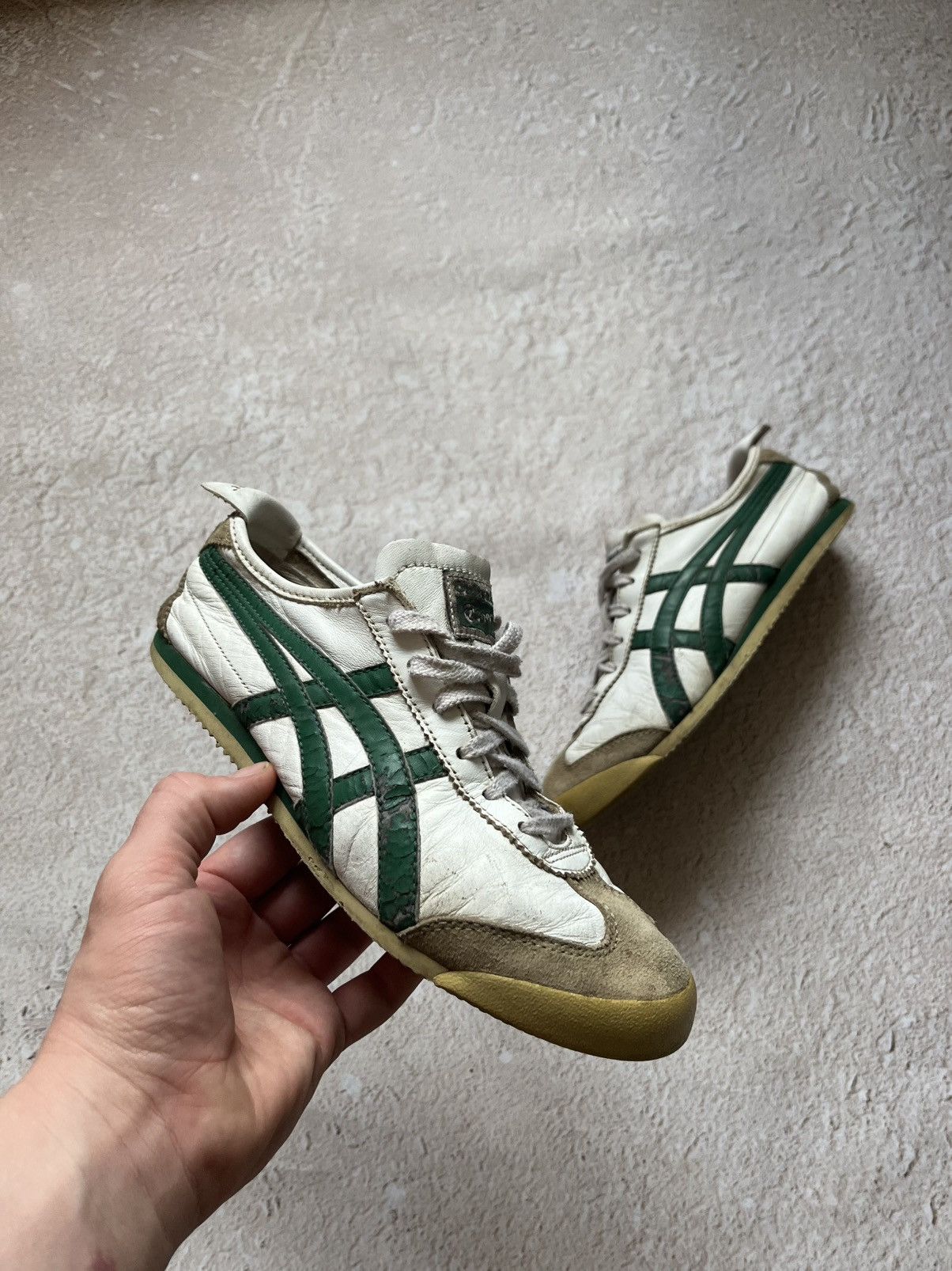 Asics Onitsuka Tiger Vintage Leather Sneakers — Green/White Size US 7 / EU 40 - 3 Thumbnail