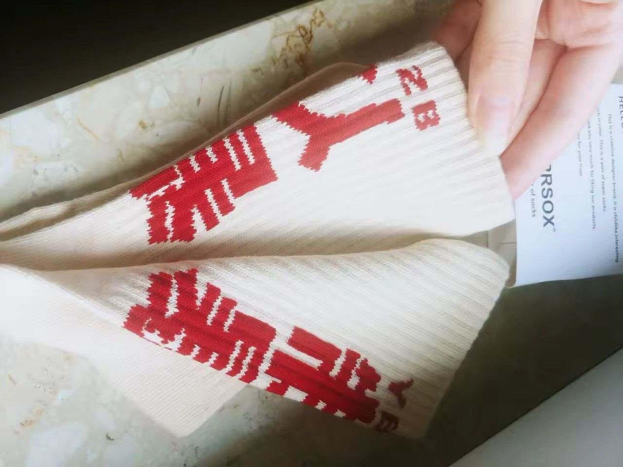 Converse × Happy Socks Hip Hop Chinese Characters Skateboard Cotton Socks (1 pairs) Size ONE SIZE - 8 Thumbnail