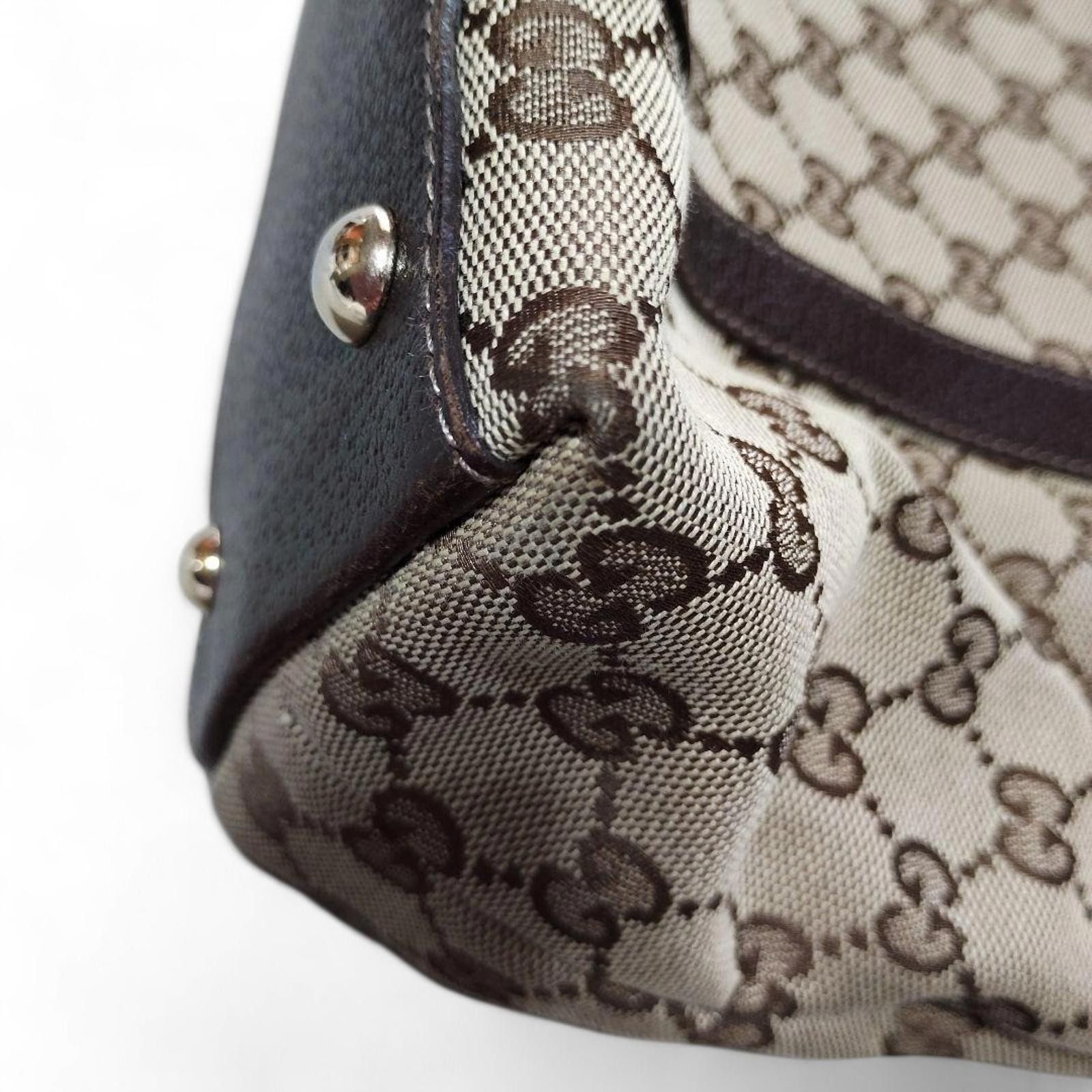 Gucci Gucci - Monogram Canvas Handbag Leather Trim Size ONE SIZE - 4 Thumbnail