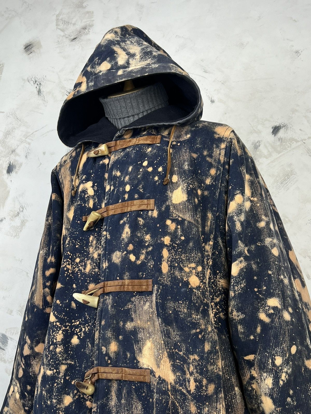 Byblos Byblos Bleached Custom Duffle Coat Hooded Made in Italy L-XL Size US XL / EU 56 / 4 - 5 Thumbnail