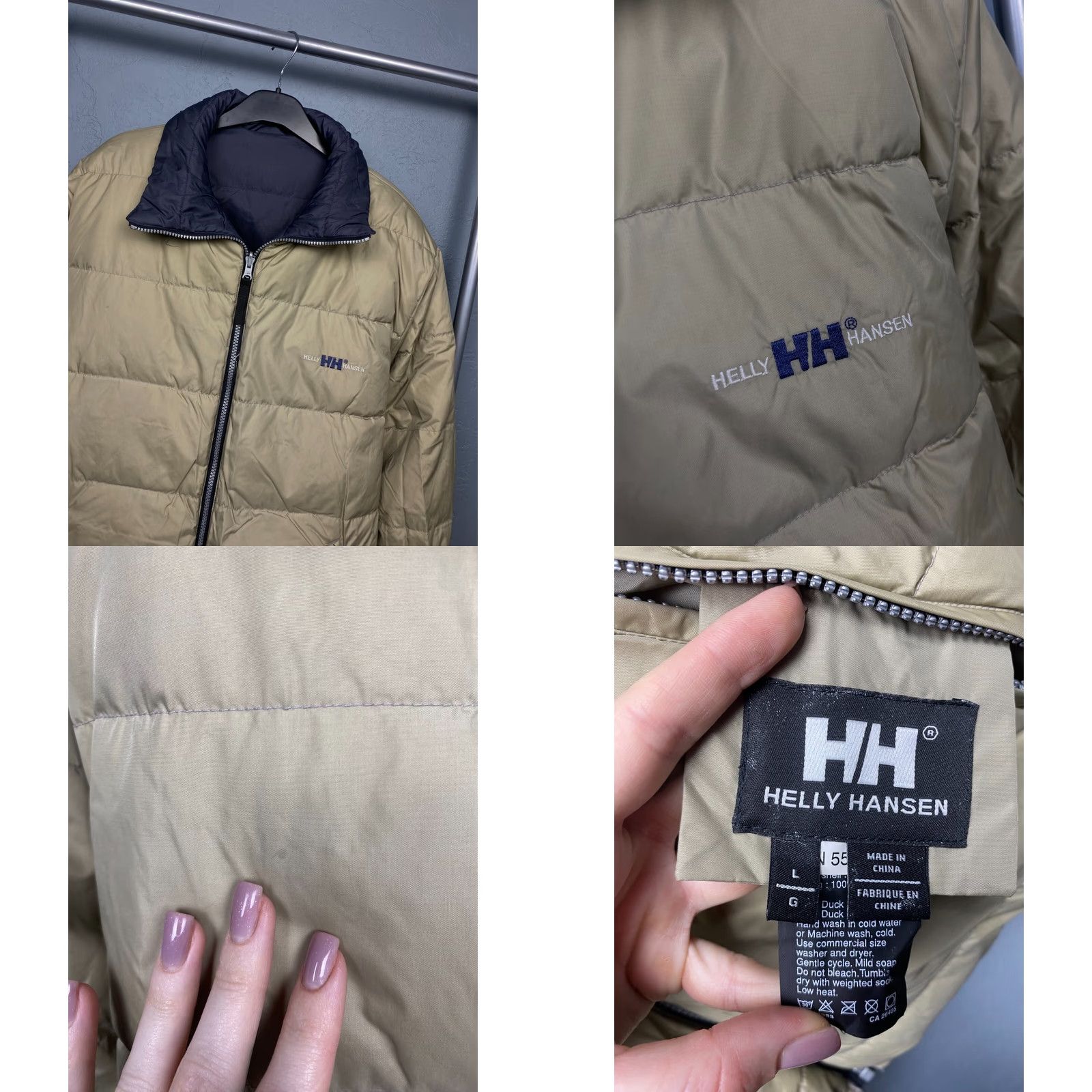 Helly Hansen VINTAGE Helly Hansen Down Puffer Reversible Jacket Mens L Gray"} Size US L / EU 52-54 / 3 - 8 Thumbnail