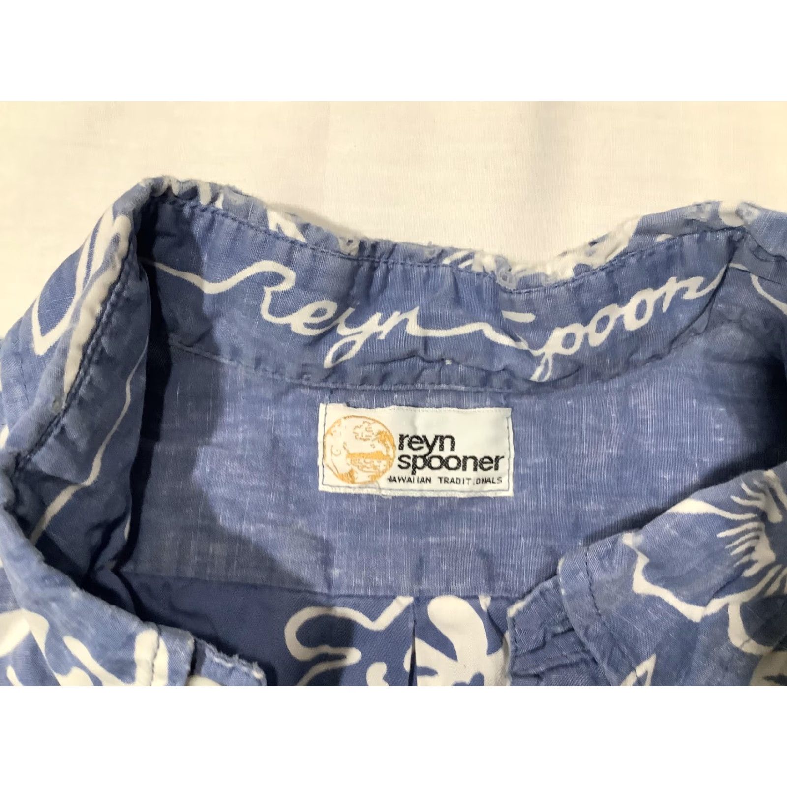 Reyn Spooner VINTAGE Reyn Spooner Shirt Mens Large Blue Chambray Hawaiian Floral Short Sleeve Aloha Size US L / EU 52-54 / 3 - 5 Thumbnail
