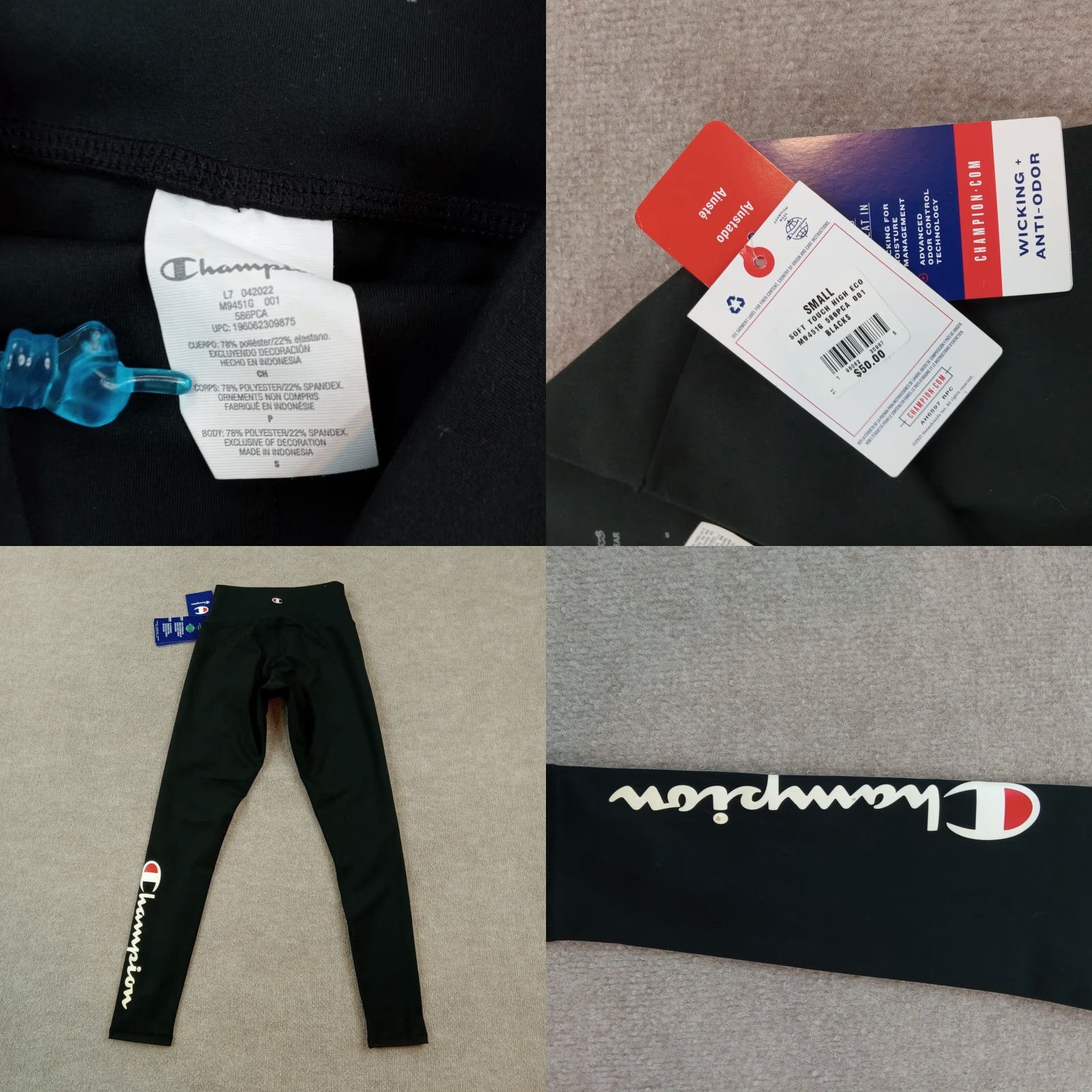 Champion Champion Leggings Womens Small Black Running Causal Yoga Comfort Logo Stretch Size 28" / US 6 / IT 42 - 8 Thumbnail