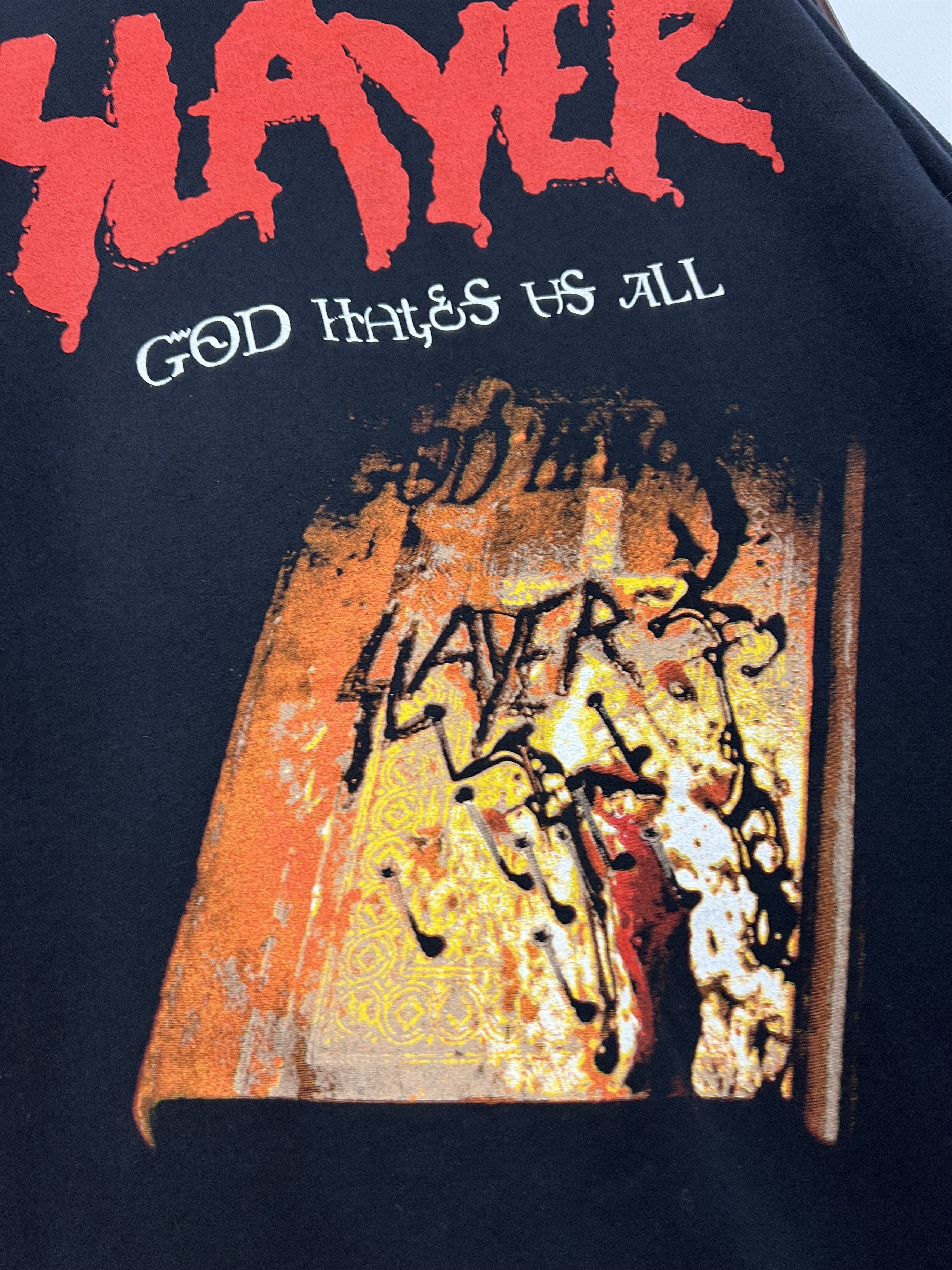 Vintage Vintage Slayer God Hates Us All Over Print Hoodie Black Size US M / EU 48-50 / 2 - 4 Thumbnail