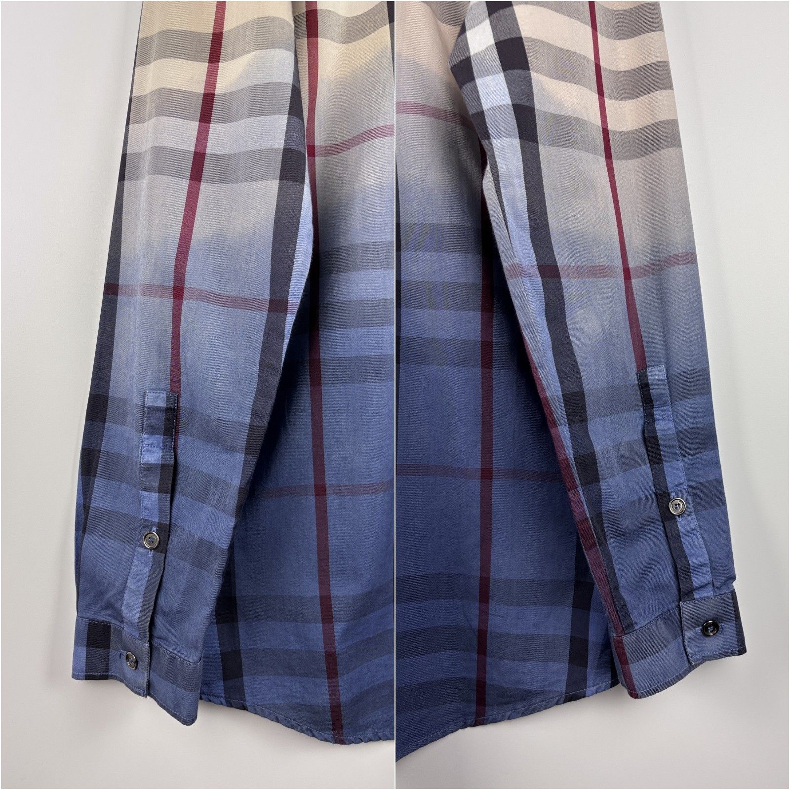 Burberry Womens Burberry Brit Nova Check Tunic Ombre Shirt Size L Size L / US 10 / IT 46 - 9 Thumbnail