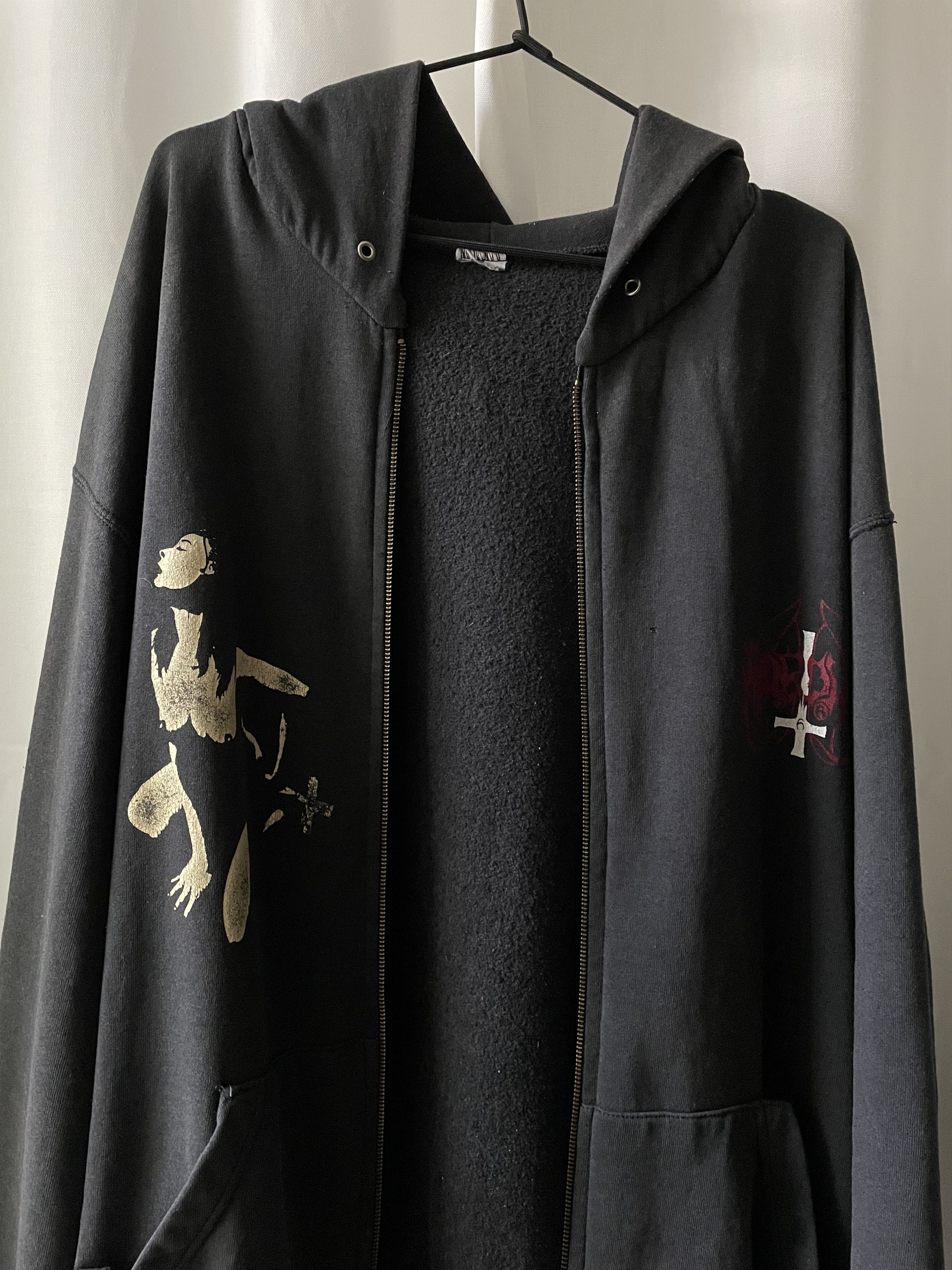Vintage Vintage 90s Marduk "fuck me jesus" Zip up Hoodie Size US XXL / EU 58 / 5 - 8 Thumbnail