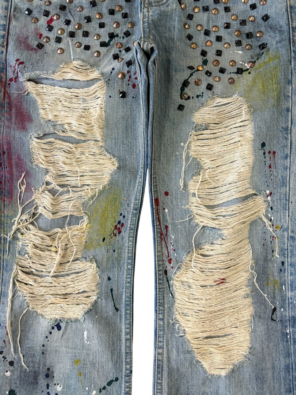 If Six Was Nine Vintage Japanese Brand Crazy Punk Distress Bootcut Jeans Size US 32 / EU 48 - 5 Thumbnail