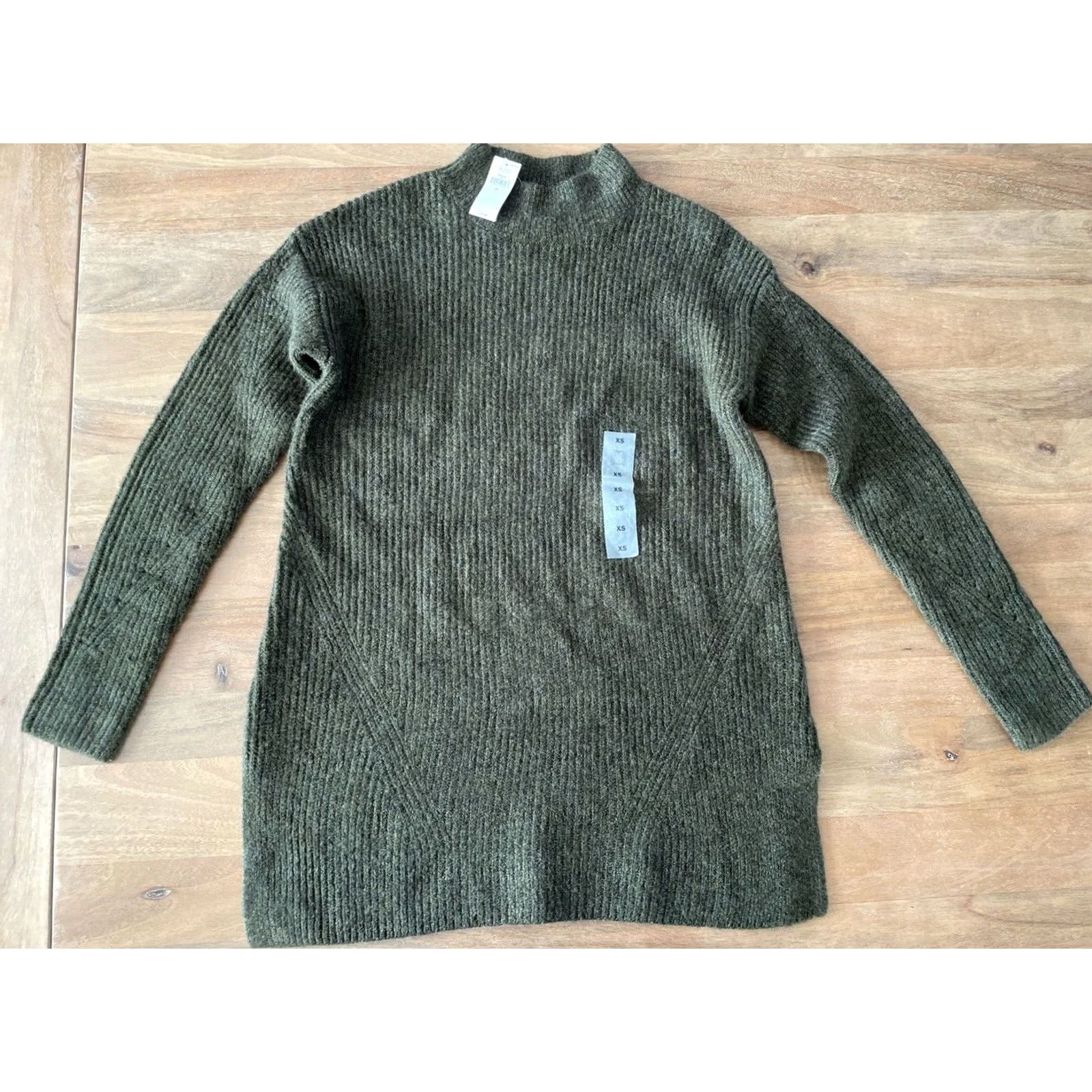 Old Navy Old Navy Pullover Sweater Women XS Green Knit Ribbed - Long Sleeve, Crew/NV? Size XS / US 0-2 / IT 36-38 - 2 Thumbnail
