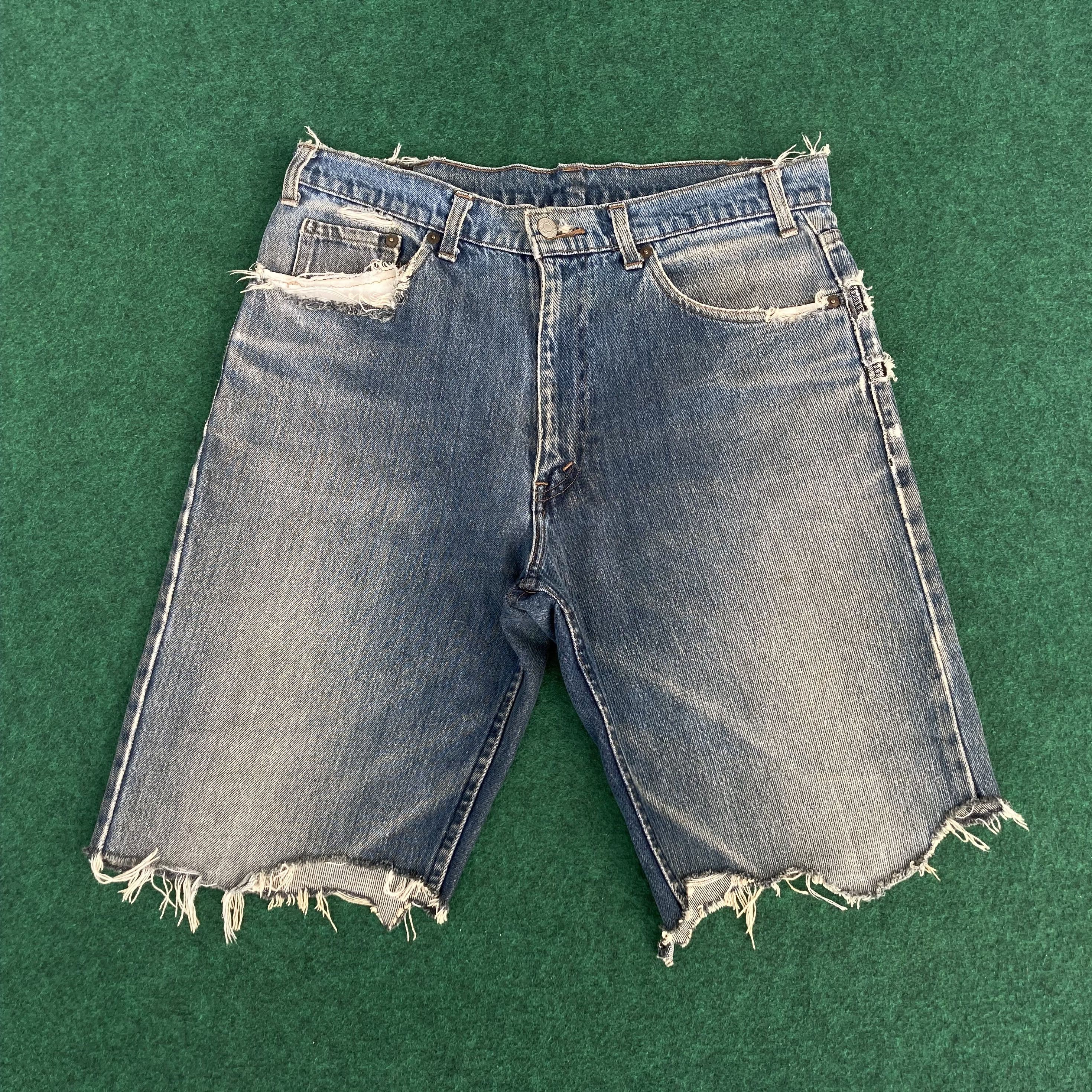 Levi's × Vintage Vtg Levis Short Distressed Jorts Ripped Punk Grunge Jeans Size US 32 / EU 48 - 1 Thumbnail