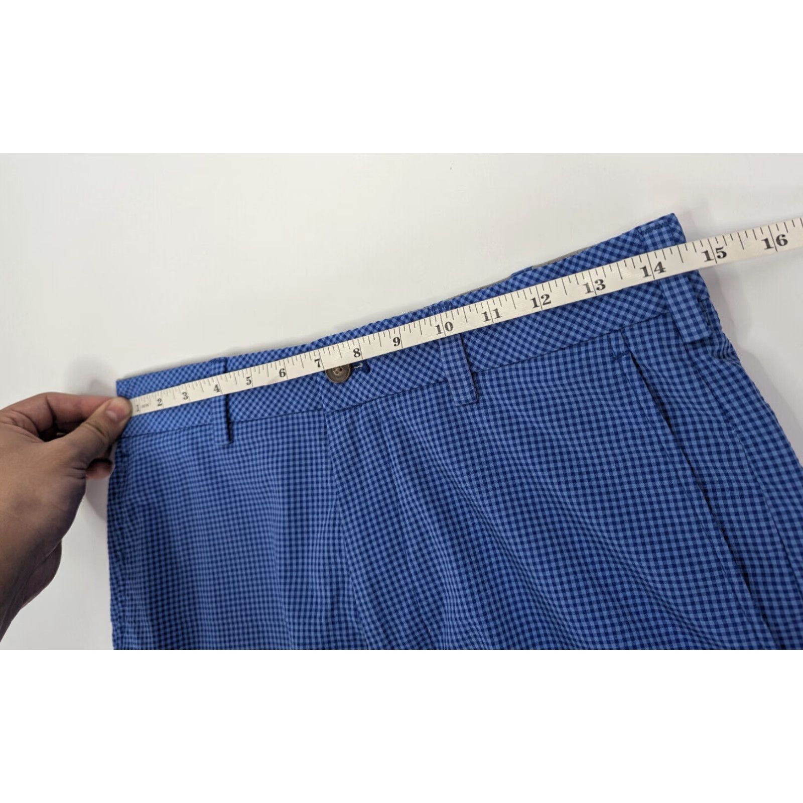Vintage Walter Hagen Mens 11 Majors Flat Front Checkered Blue Golf Shorts size 30 Size US 30 / EU 46 - 5 Thumbnail