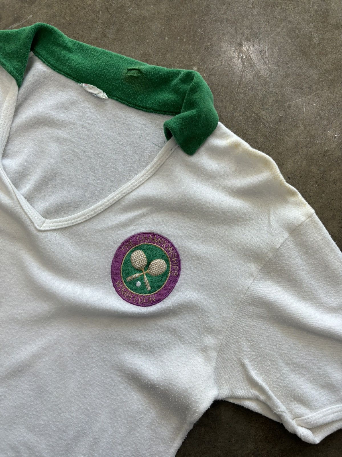 Vintage Vintage Tennis Champion Wimbledon Vneck Polo XL Size XL / US 12-14 / IT 48-50 - 5 Thumbnail