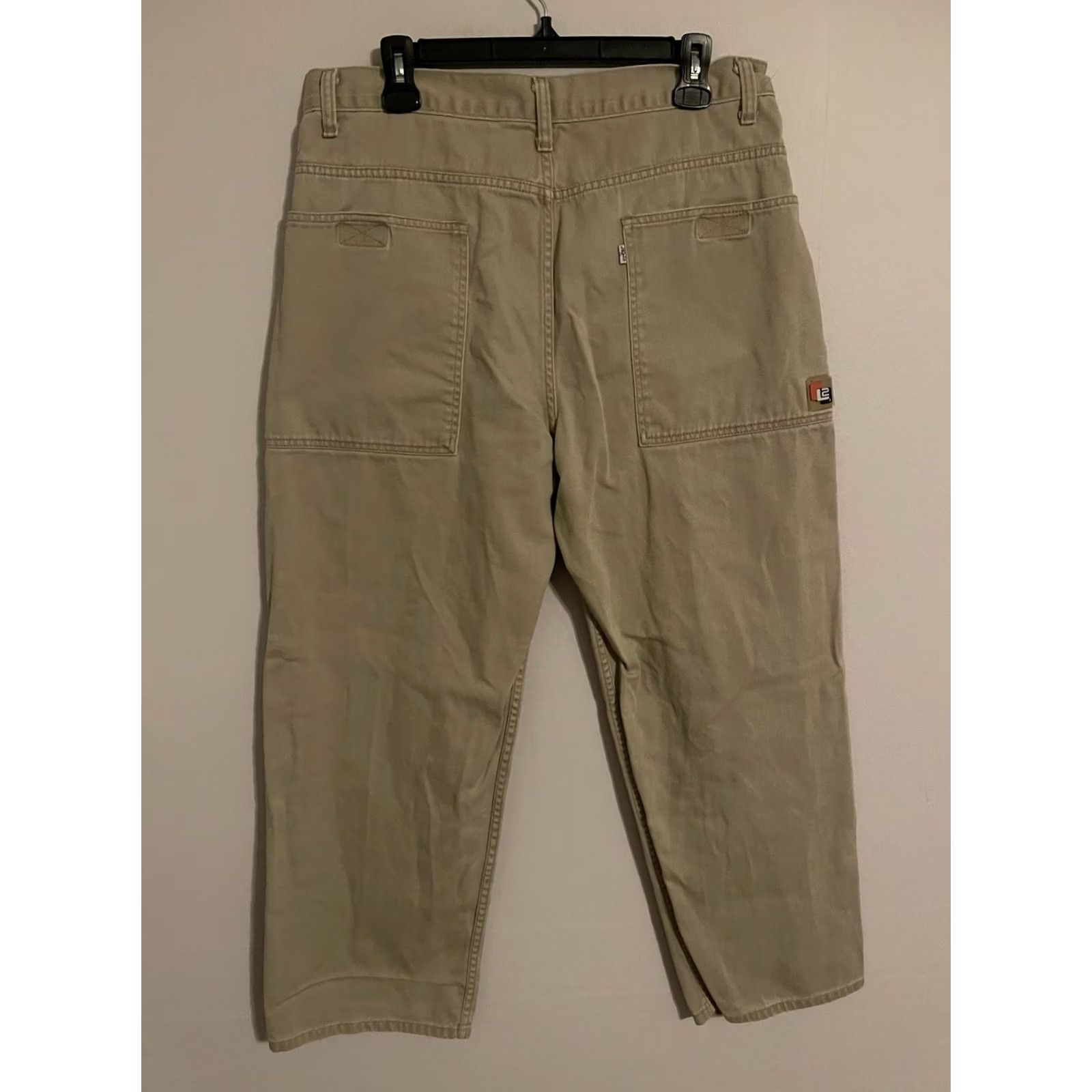 Levi's VINTAGE Y2K Levi's Beige Cargo Baggy Wide Leg Pants - Men's 34x30 Skate Size US 34 / EU 50 - 3 Thumbnail