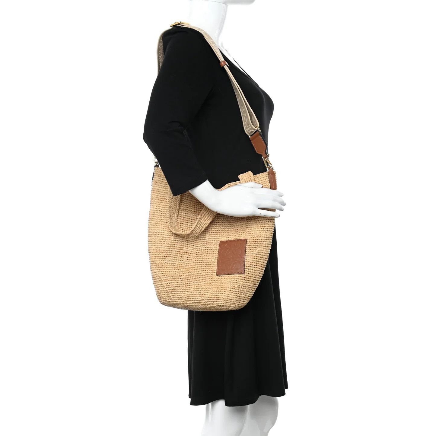 Loewe o1in1g0426 Size: OS / Slit Mini Tote Bag in Natural/Black Size ONE SIZE - 2 Thumbnail