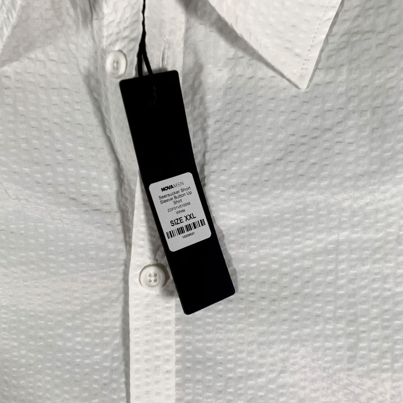 Vintage NovaMen Shirt Mens 2XL White Seersucker Short Sleeve Button Up Casual Top Size US XXL / EU 58 / 5 - 4 Thumbnail