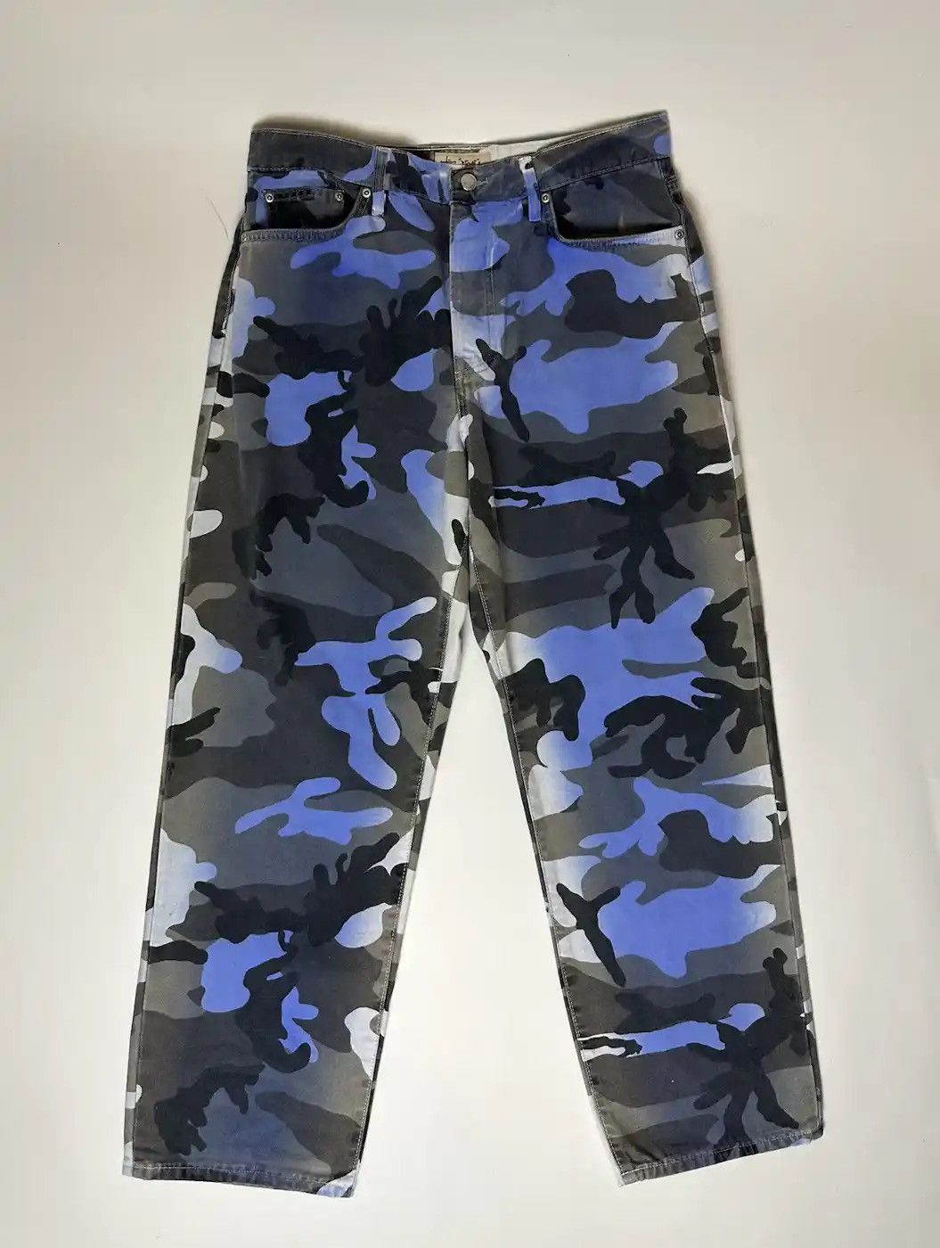 Stussy Stussy Spray Dye Canvas Big Ol Jeans in Blue Camo | Grailed