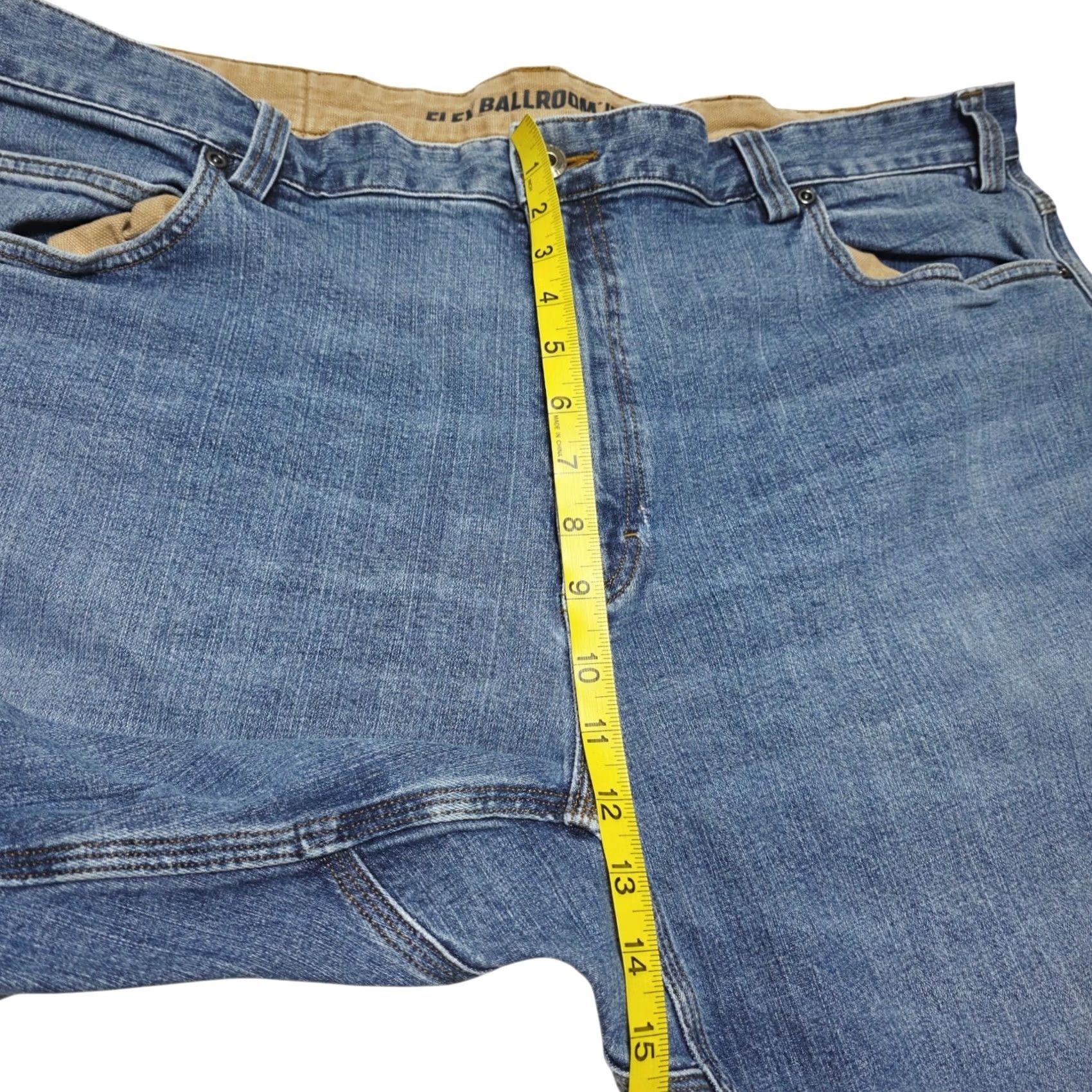 Vintage Duluth Jeans Mens 44x30 Flex Ballroom Relaxed Straight Stone Wash Blue Denim Cotton Elastodiene 5-Pocket City Rock USA Mens Size US 44 / EU 60 - 3 Thumbnail
