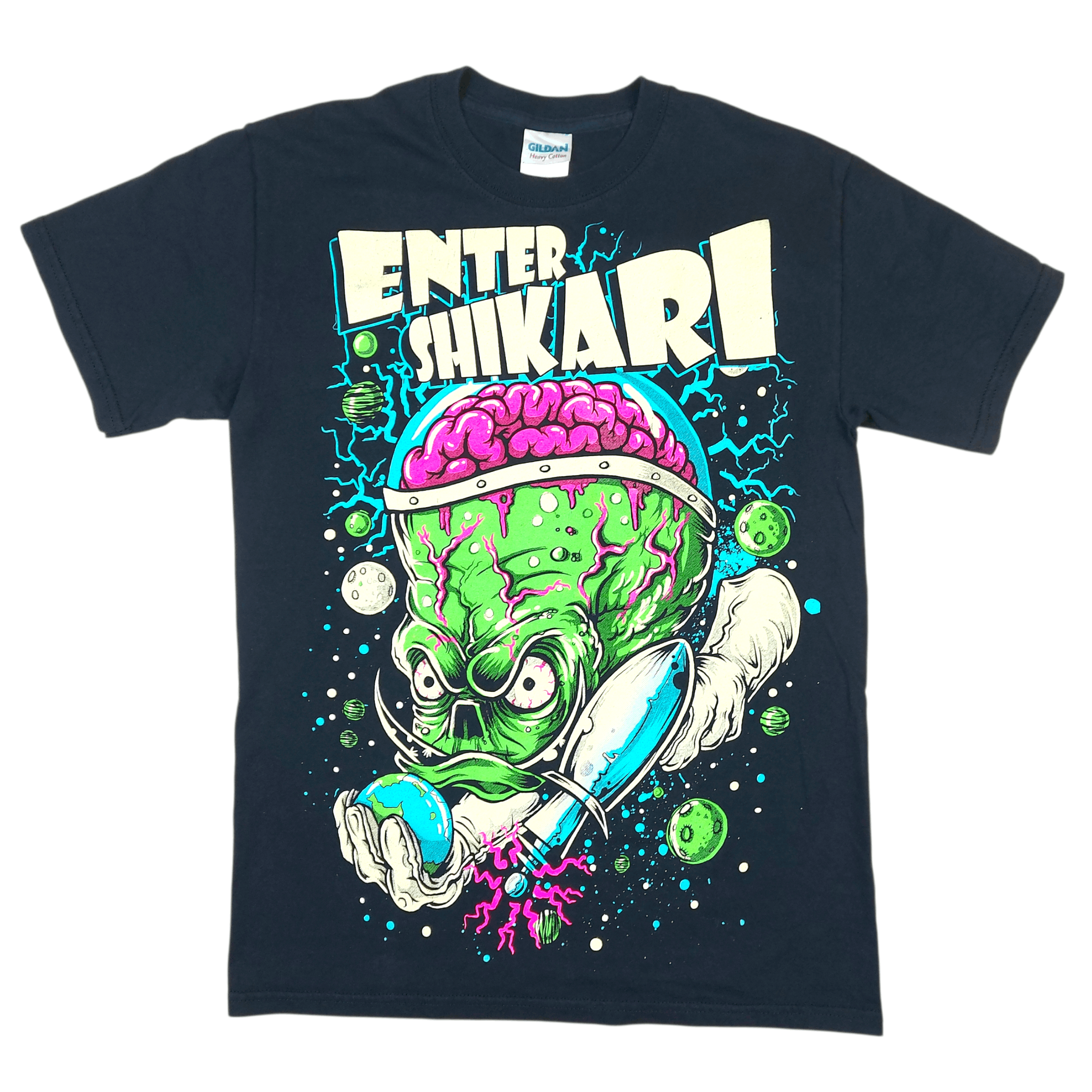 Band Tees VTG 2003 Enter Shikari Alien Brain Monster MySpace Era TEE Size US S / EU 44-46 / 1 - 1 Thumbnail