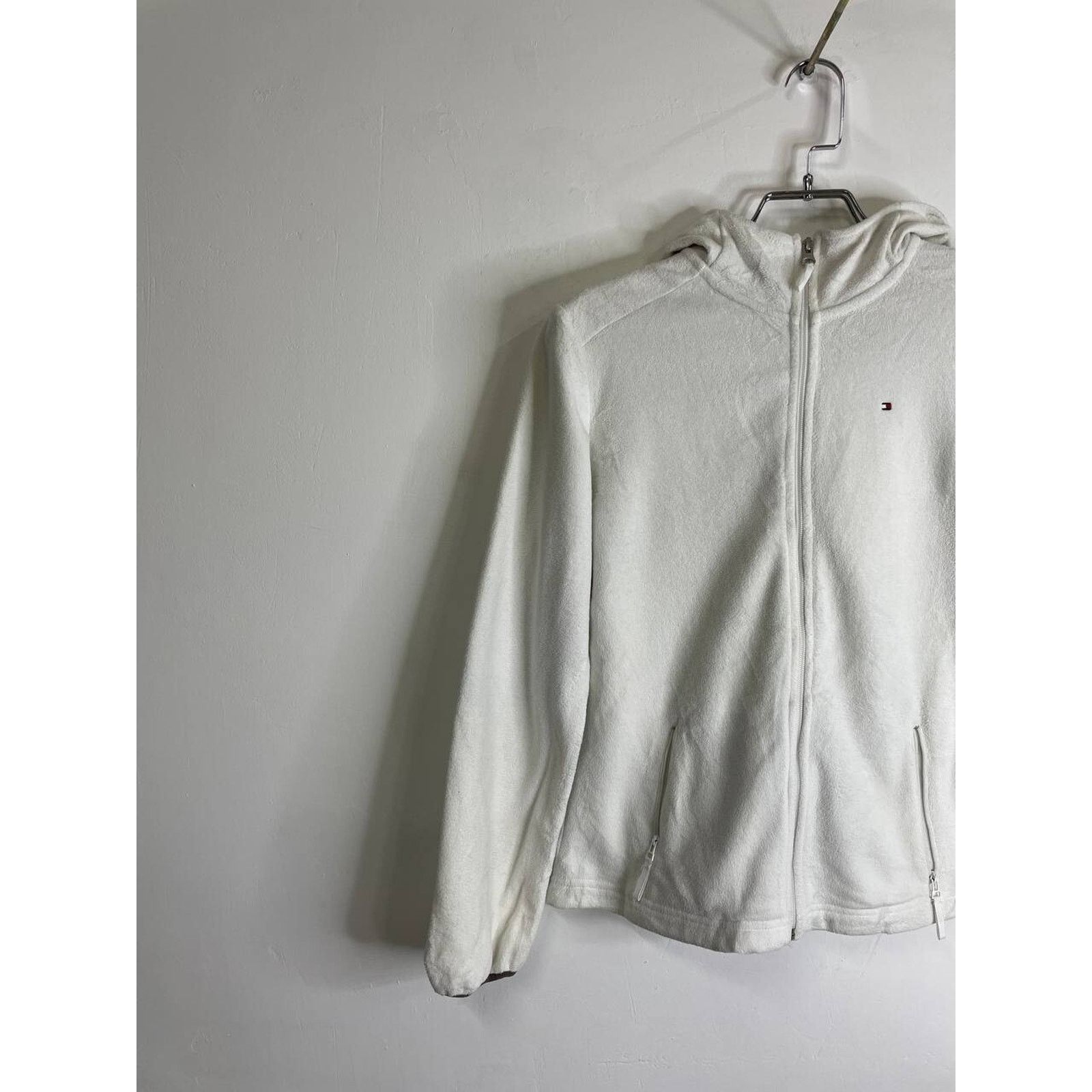 Tommy Hilfiger Vintage Tommy Hilfiger White Full-Zip Fleece Hoodie Size S Size S / US 4 / IT 40 - 3 Thumbnail