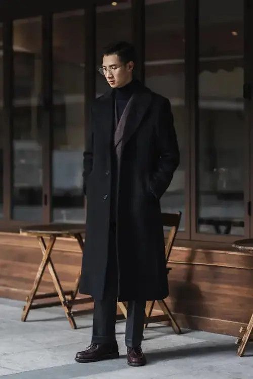 Aran Isles Knitwear × Japanese Brand Sweater Winter Long Warm Black Trench Coat Size US L / EU 52-54 / 3 - 1 Thumbnail