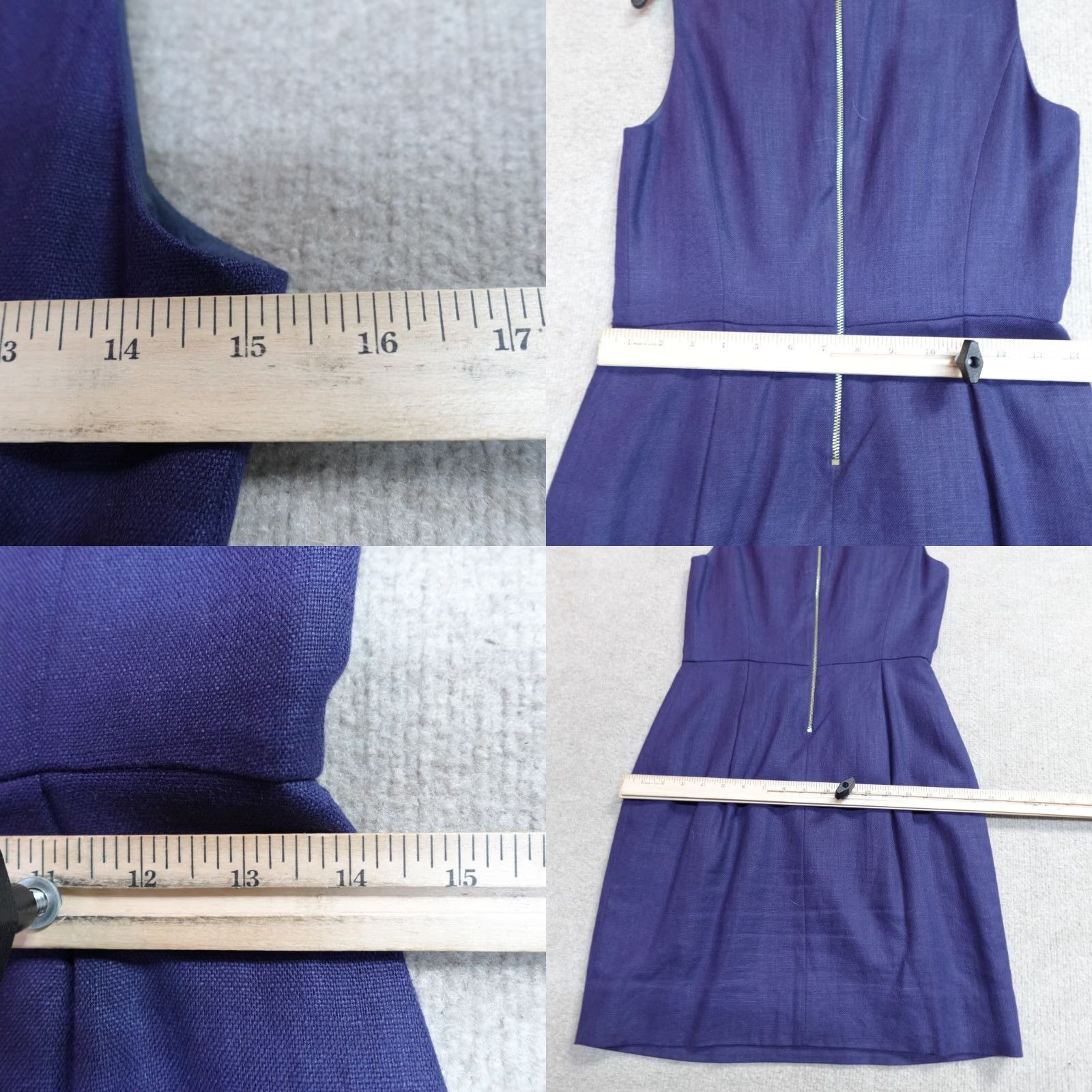 Vintage Kate Spade Womens Dress 4 Blue Sheath Linen Blend Tiff Dress A-Line Knee Length Sleeveless Casual Party/Cocktail Womens Blue 4 Fall Spring Summer Size S / US 4 / IT 40 - 8 Thumbnail