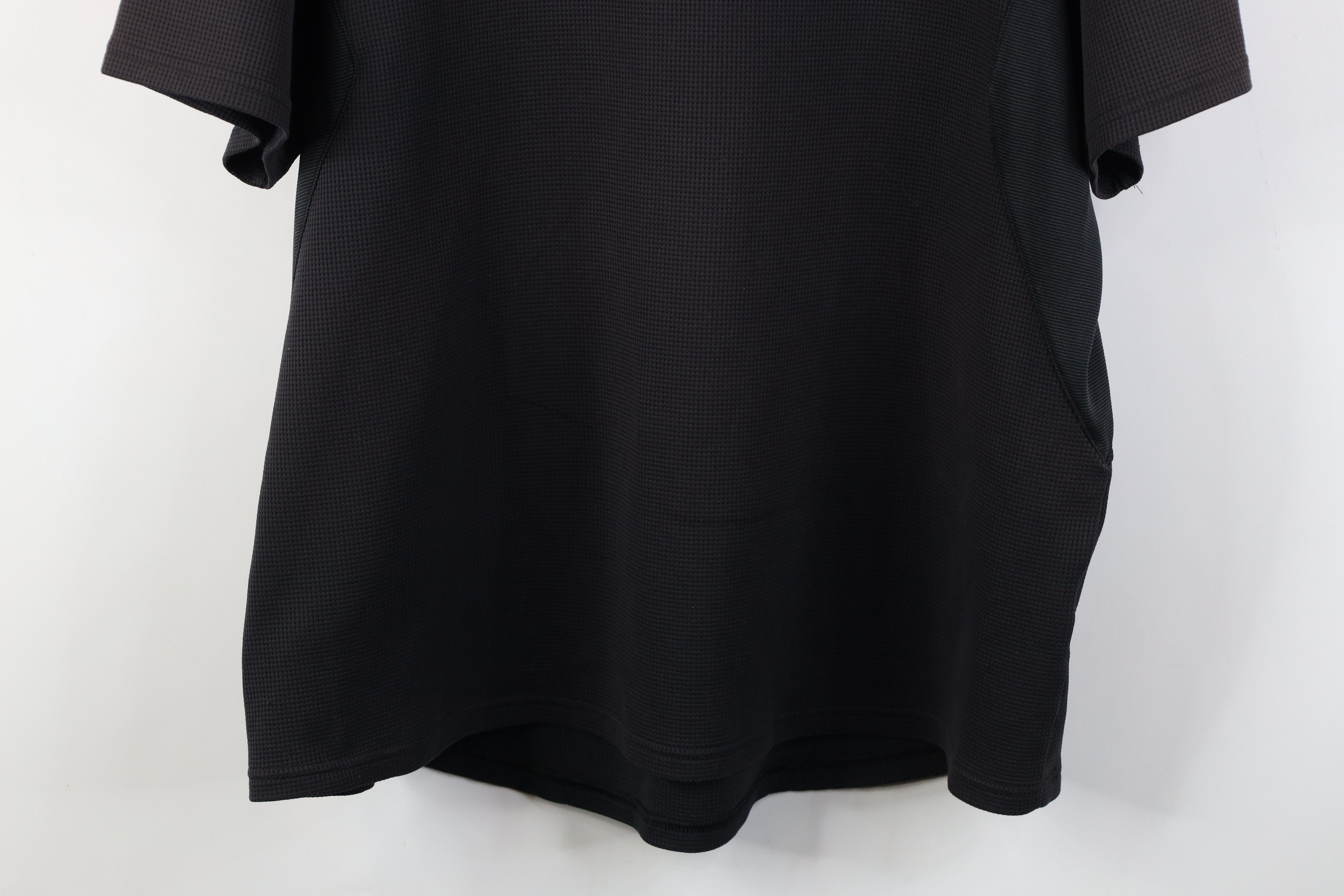Nike Vintage Nike Mini Swoosh Sun Faded Thermal Knit Polo Black Size US XXL / EU 58 / 5 - 3 Thumbnail