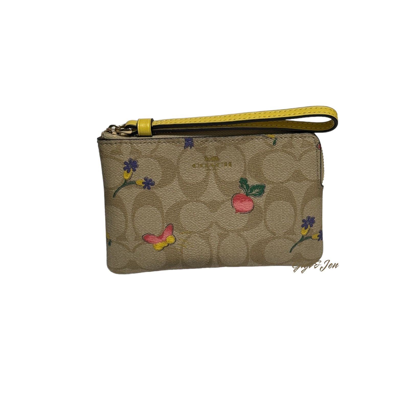 Coach Coach Corner Zip Wristlet Signature Canvas W/ Dreamy Veggie Size ONE SIZE - 4 Thumbnail