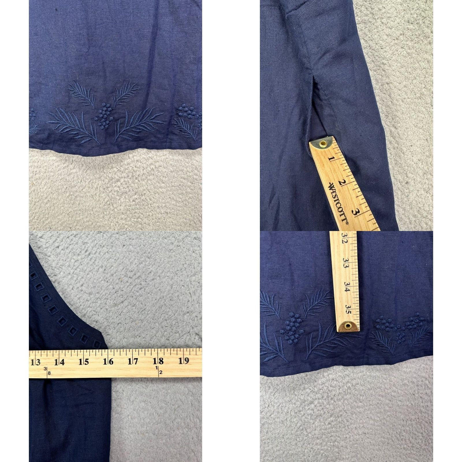 Gap VINTAGE Gap Dress Womens 4T Tall Halter Navy Linen Cotton Embroidered Fit & Flare NEW Size S / US 4 / IT 40 - 8 Thumbnail