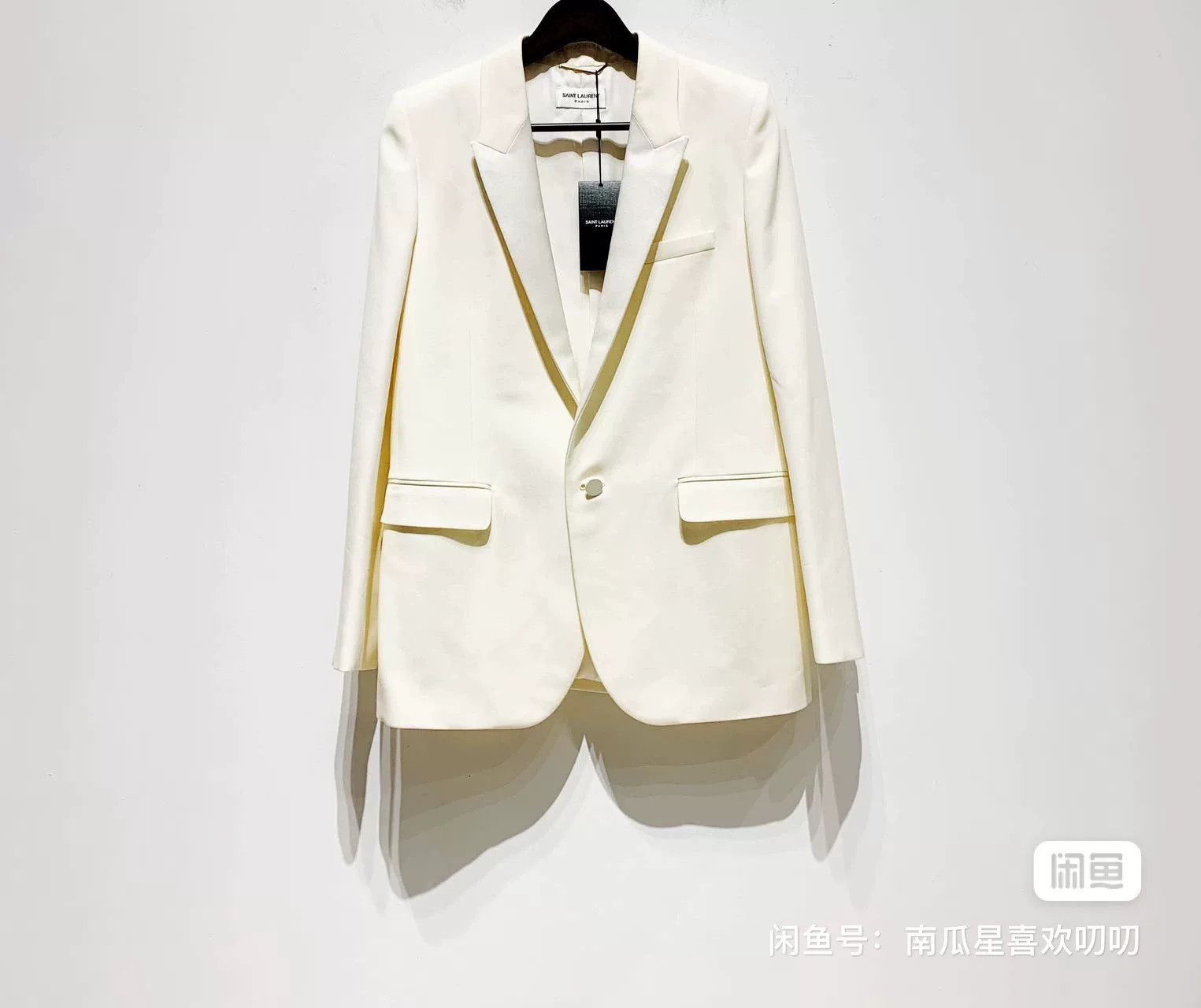 Saint Laurent Paris Saint Laurent White Structured Blazer Size S / US 4 / IT 40 - 1 Thumbnail