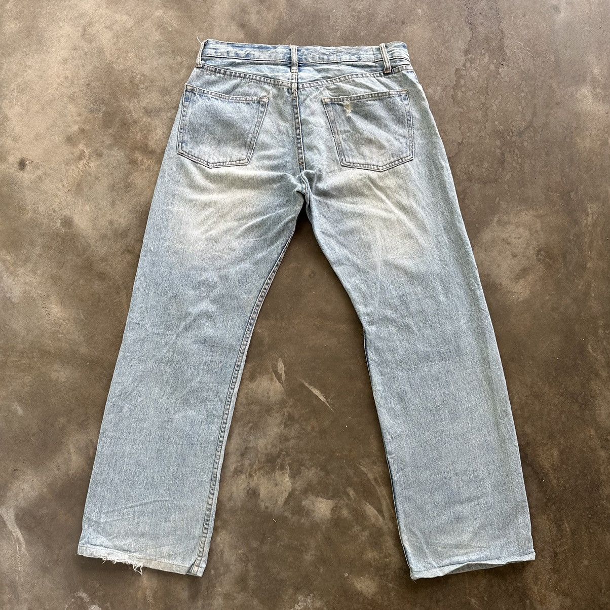 Japanese Brand Vintage Japanese Distressed Faded Denim Jean Pant W33 Size US 33 - 10 Thumbnail