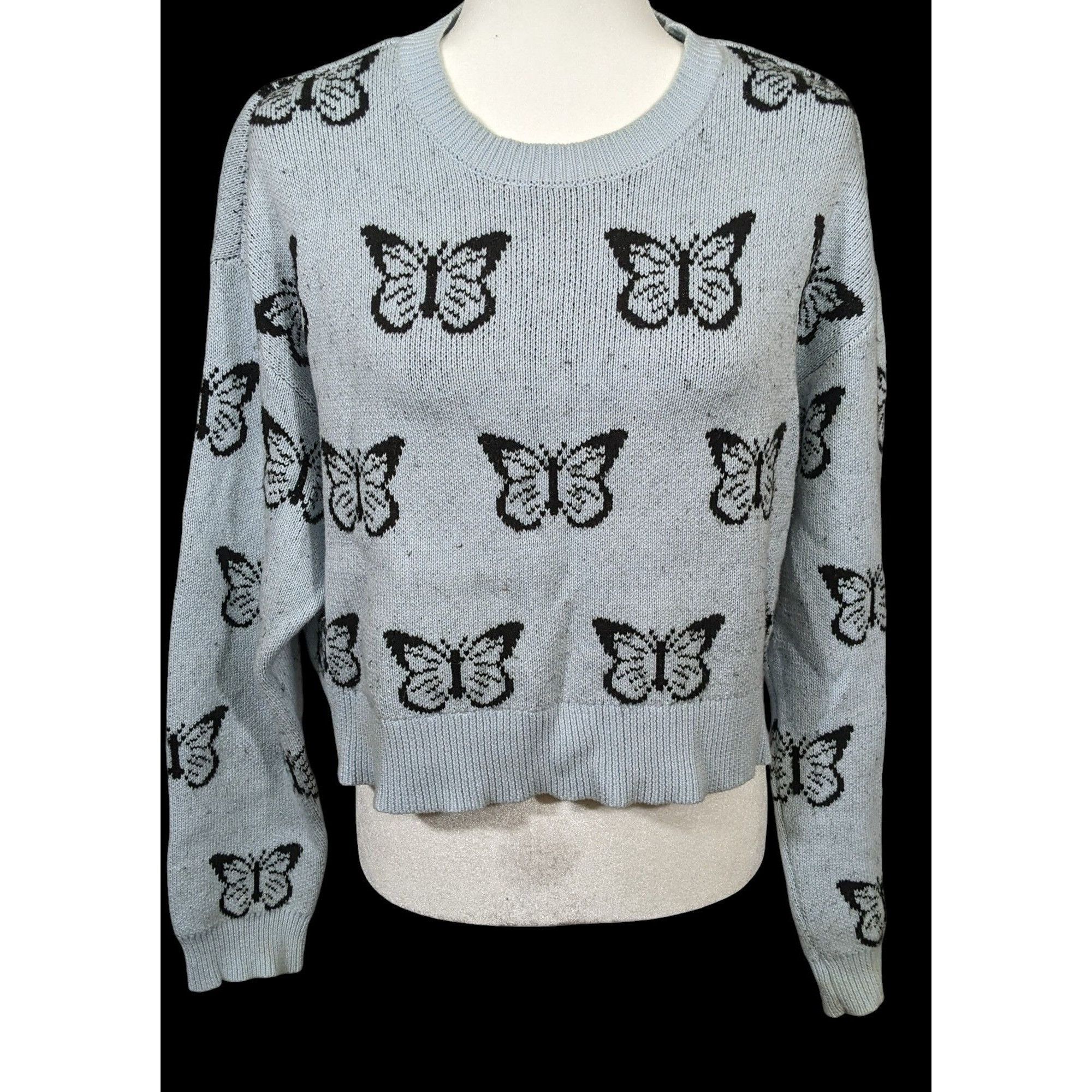 Pacsun Retro PacSun LA Hearts Butterfly Cropped Sweater Size S / US 4 / IT 40 - 1 Thumbnail