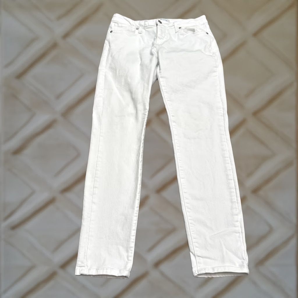 Denime JUST BLACK Jeans Womens 27 White Mid Rise Skinny Denim 28x28 Casual Stretch 5-Pocket City Streetwear Mens? Size 28" / US 6 / IT 42 - 1 Thumbnail