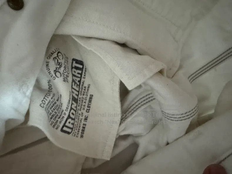 Iron Heart Iron Heart Rare White Herringbone Work Pants Size US 31 - 5 Thumbnail