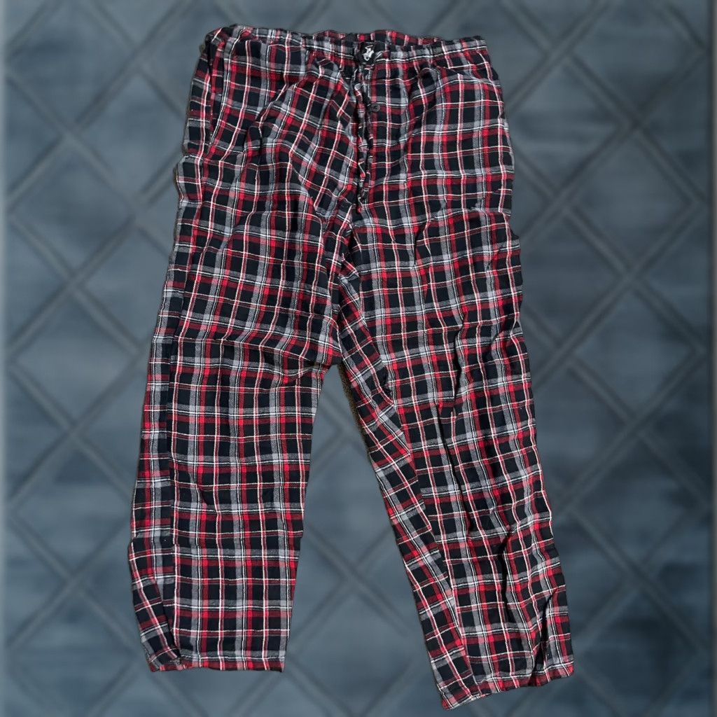 Beverly Hills Polo Club VINTAGE Beverly Hills Polo Club Fleece Lounge Pajama Pants Mens L Red Black Plaid Size US L / EU 52-54 / 3 - 1 Thumbnail
