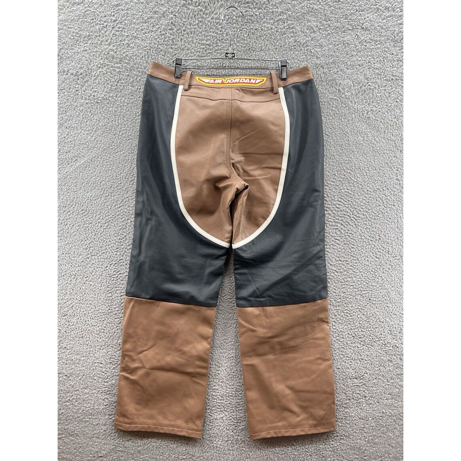 Jordan Brand Jordan Travis Scott Brown Leather Moto Pants 10 DX8601-256 Size 32" / US 10 / IT 46 - 2 Thumbnail