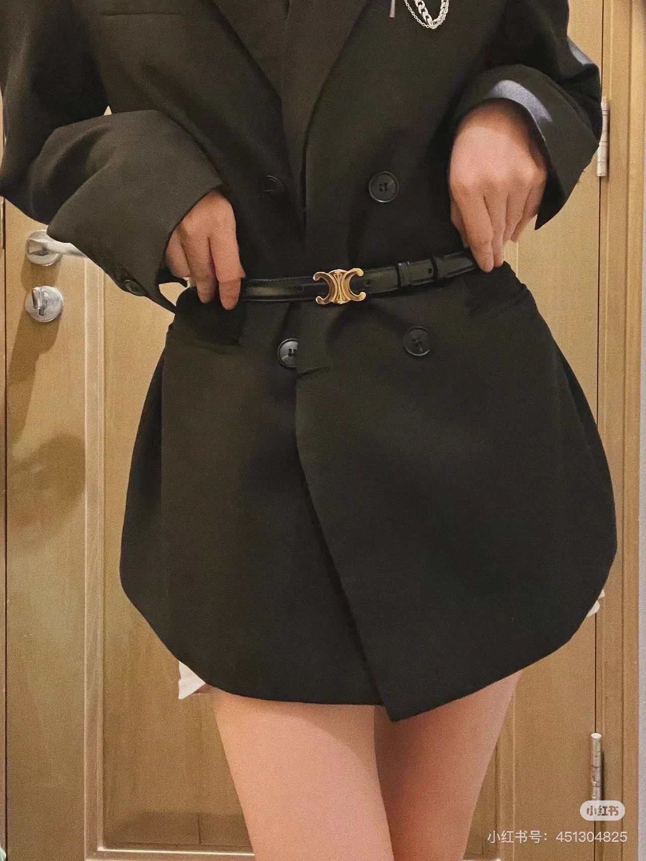 Celine Celine Triomphe Belt 75 Black Gold 99 New Size ONE SIZE - 5 Thumbnail