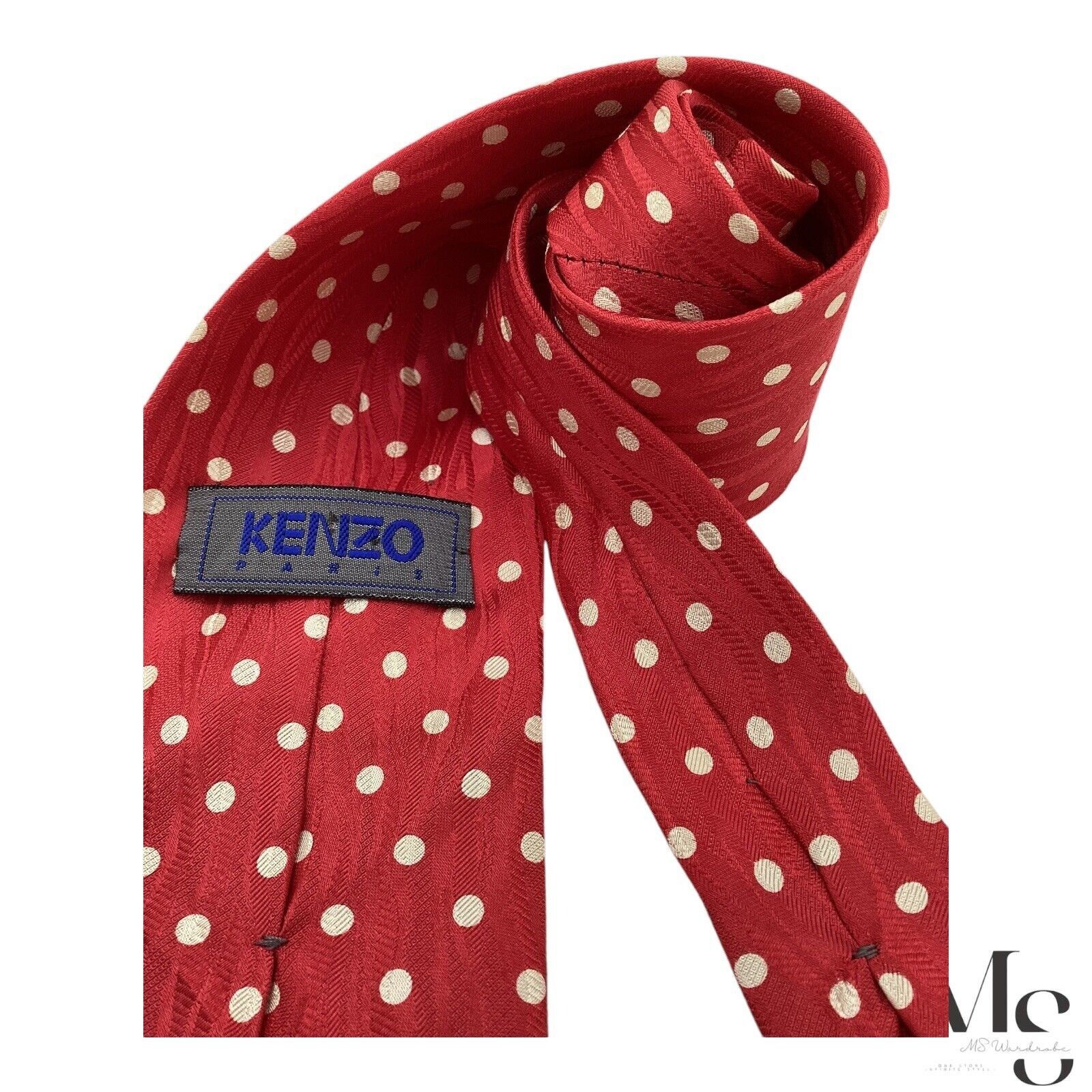 Kenzo KENZO PARIS Red Polka Dot Luxury Silk Tie Made In Italy W: 3 Size ONE SIZE - 4 Thumbnail
