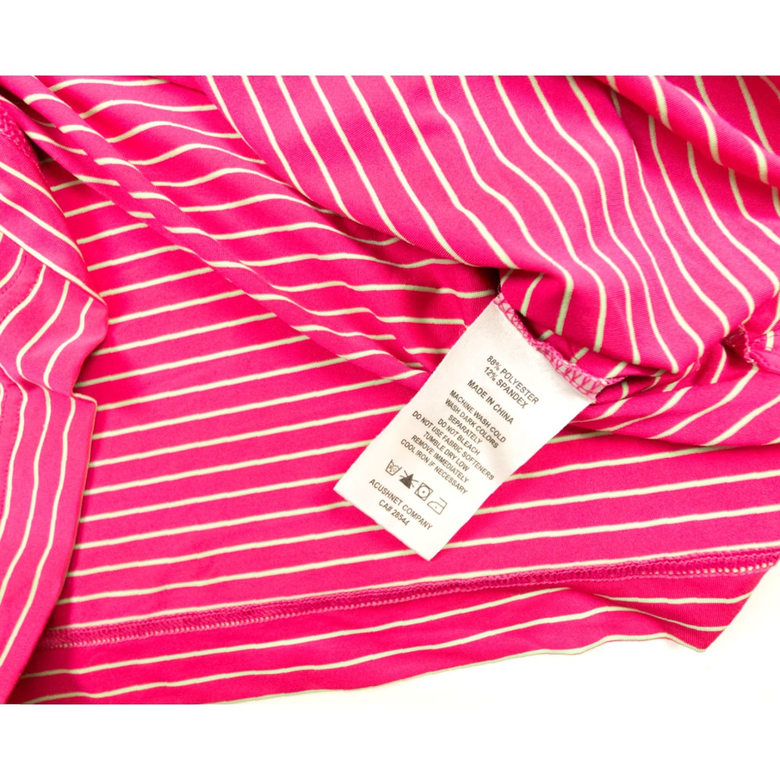 Footjoy FootJoy Polo Shirt Adult Large Pink Short Sleeve Striped Mens Golf Stretch Shirt Size US L / EU 52-54 / 3 - 5 Thumbnail