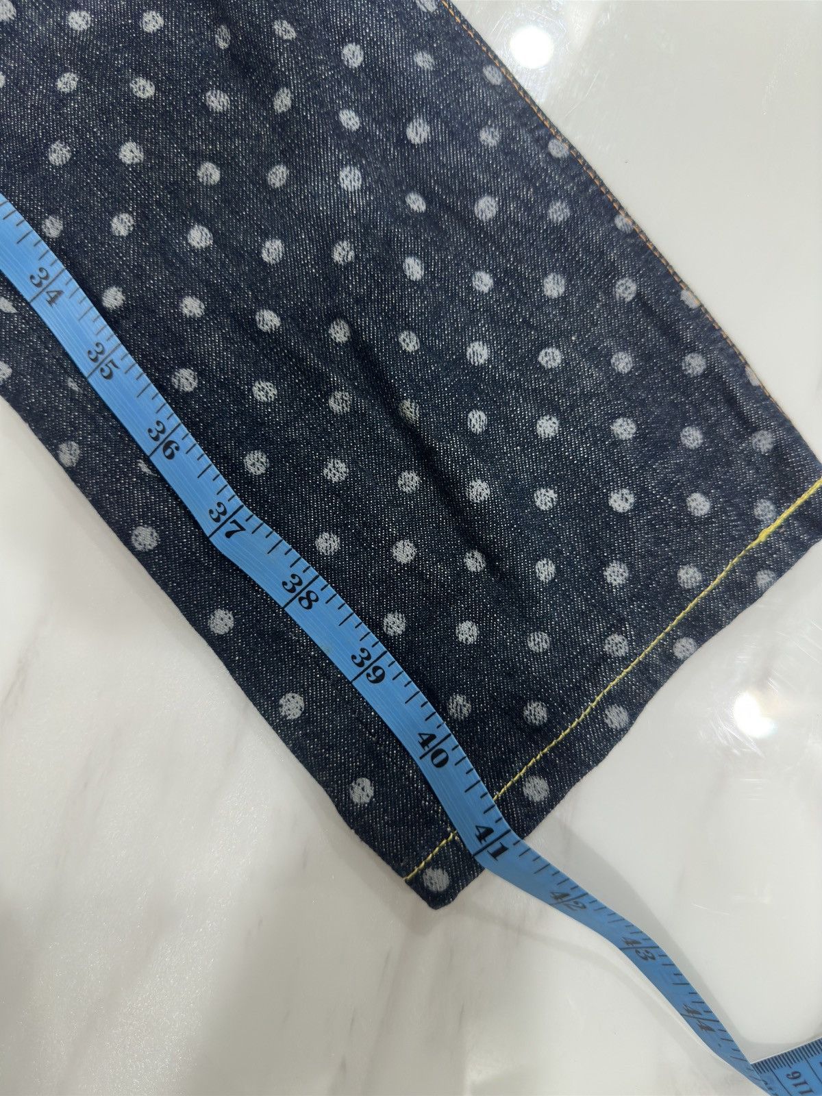 If Six Was Nine × Kapital × Kapital Kountry Polkadot Cropped Denim Pant By Kapital Size US 29 - 20 Thumbnail