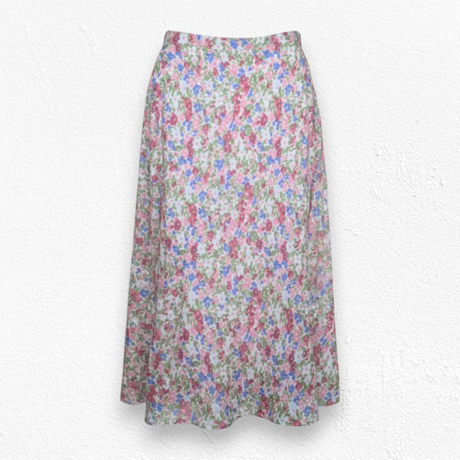 Other Y2K Pink White Floral Chiffon Midi Skirt Size 1X Size 38" / US 16 / IT 52 - 1 Thumbnail