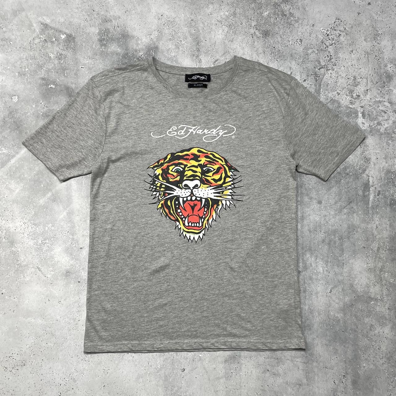 Ed Hardy Ed Hardy Tiger T Shirt Gray Size XL Size US XL / EU 56 / 4 - 1 Thumbnail