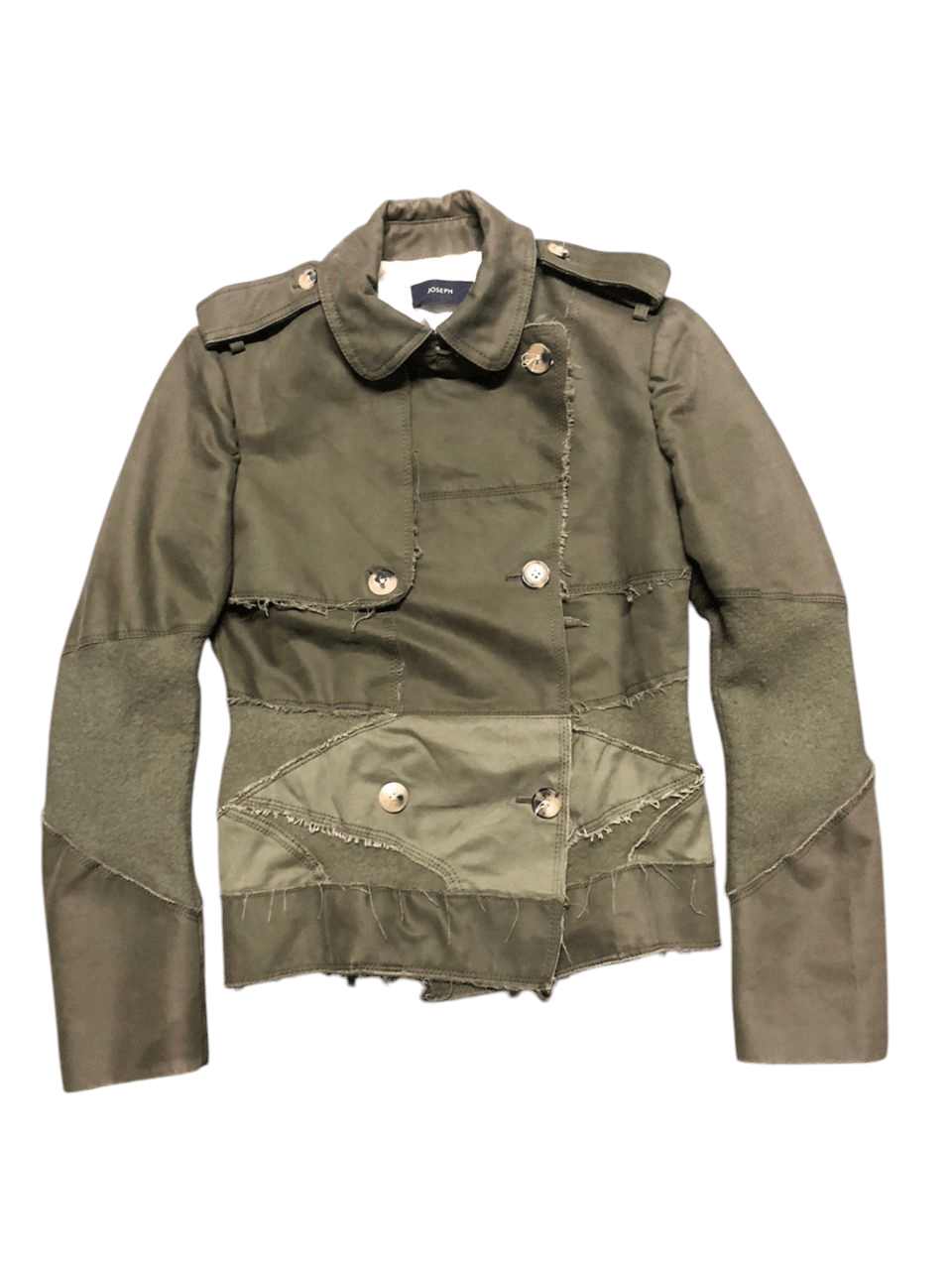 Joseph Veste JOSEPH Femme 36 Cotton Wool Patchwork Military Style Size XS / US 0-2 / IT 36-38 - 3 Thumbnail
