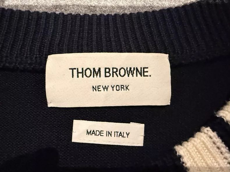 Thom Browne Thom browne Rare dark blue collar four-bar sweater 2504-Nex Size US XXL / EU 58 / 5 - 4 Thumbnail
