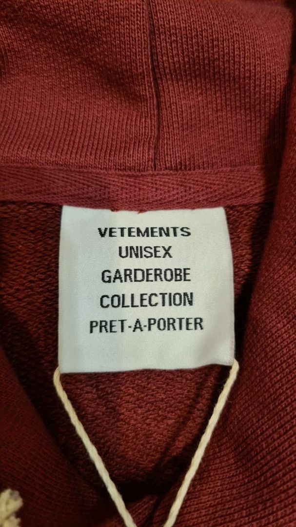 Vetements Vetements Anarchy Burgundy Oversize Hoodie Size US M / EU 48-50 / 2 - 7 Thumbnail
