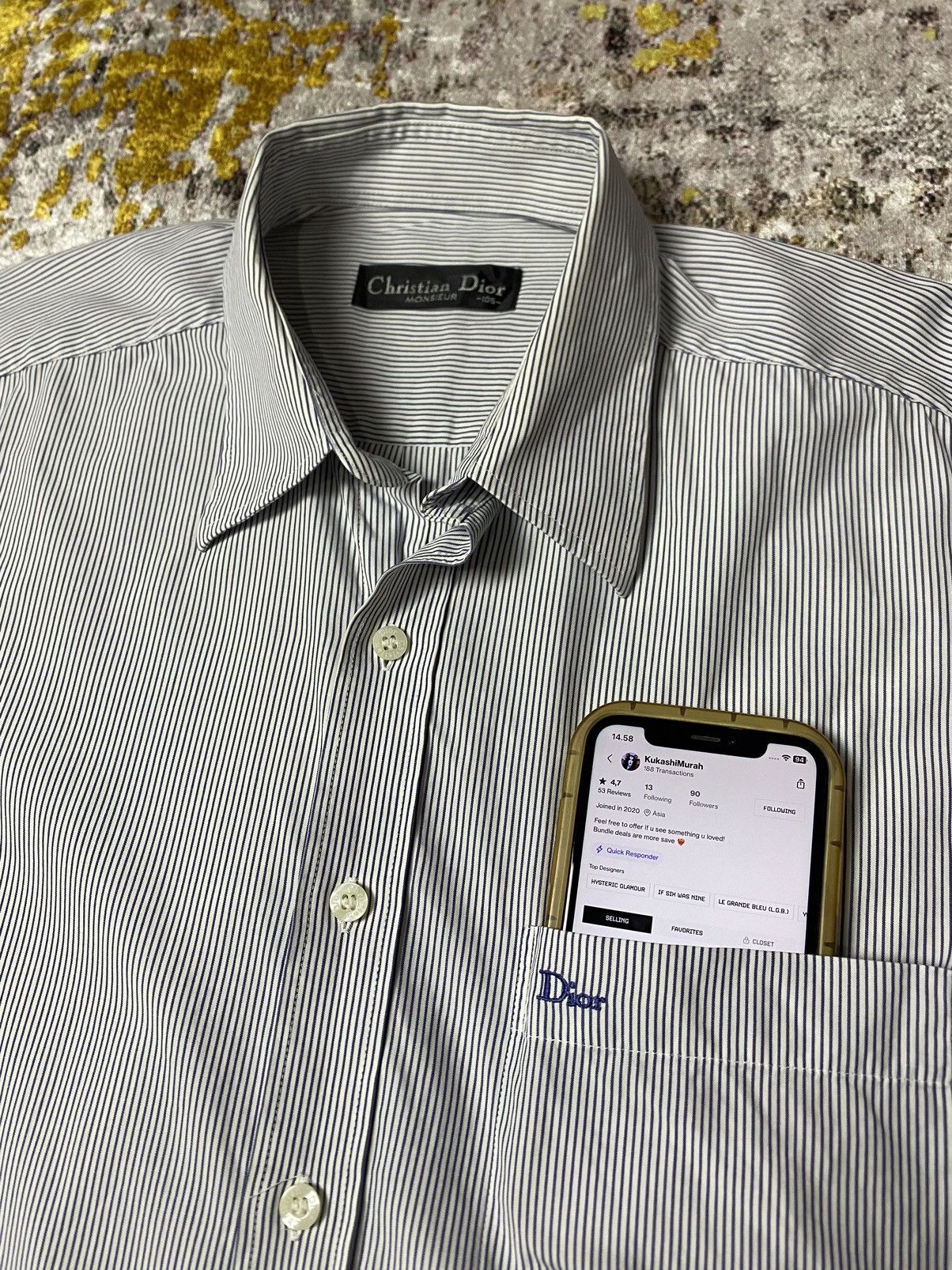 Christian Dior Monsieur Vintage Christian Dior Button up Shirt Size US XL / EU 56 / 4 - 3 Thumbnail