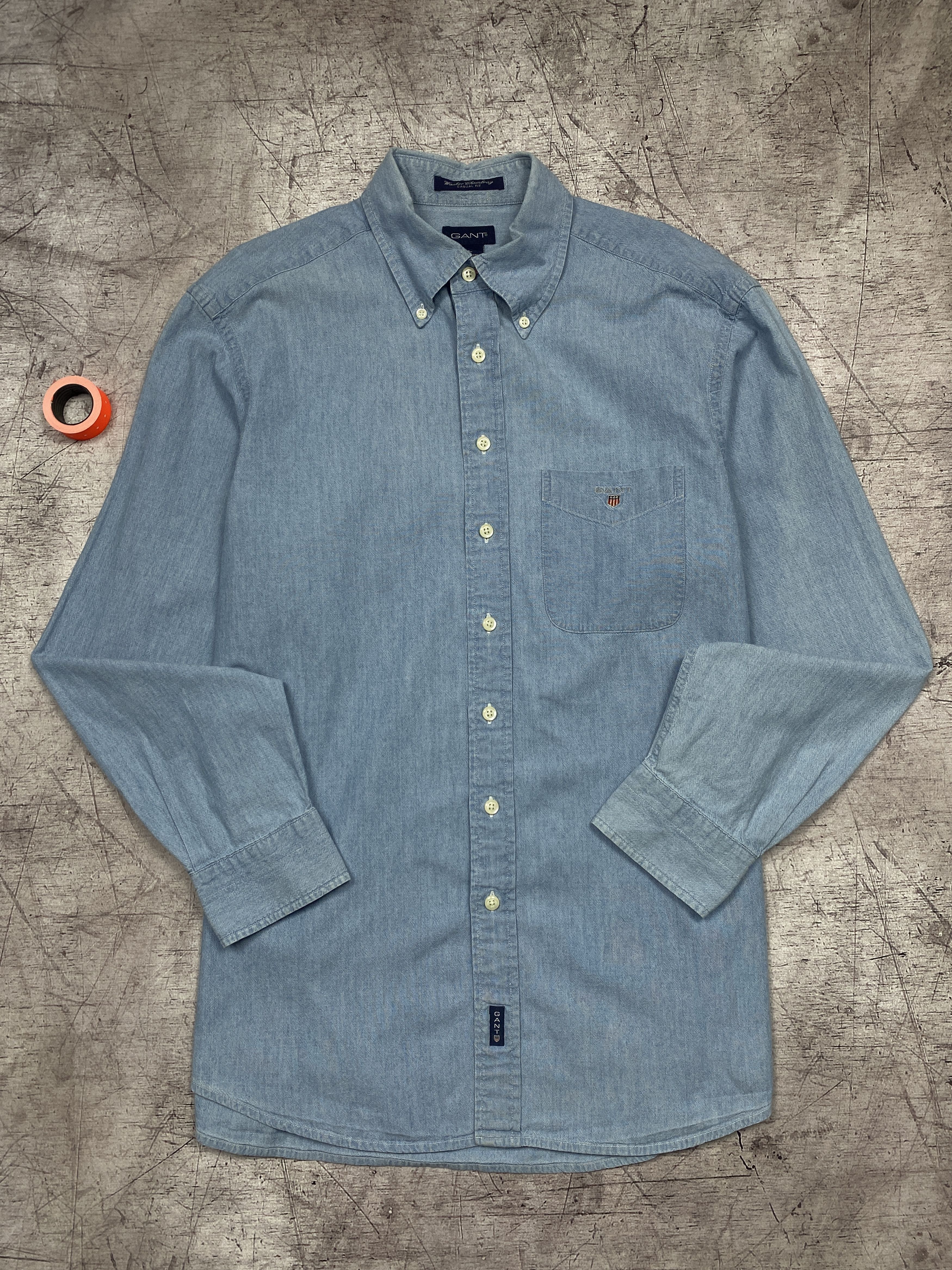 Gant × Vintage Gant Vintage Mens Denim Long Sleeve Shirt Size US L / EU 52-54 / 3 - 1 Thumbnail
